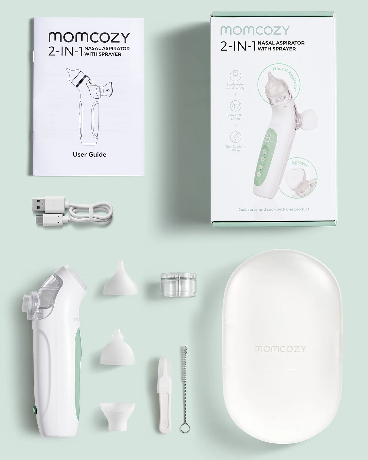 Momcozy BreezyClear™ 2 w 1 Elektryczny Aspirator do Nosa ze Sprayem i Odsysaniem - Image 9