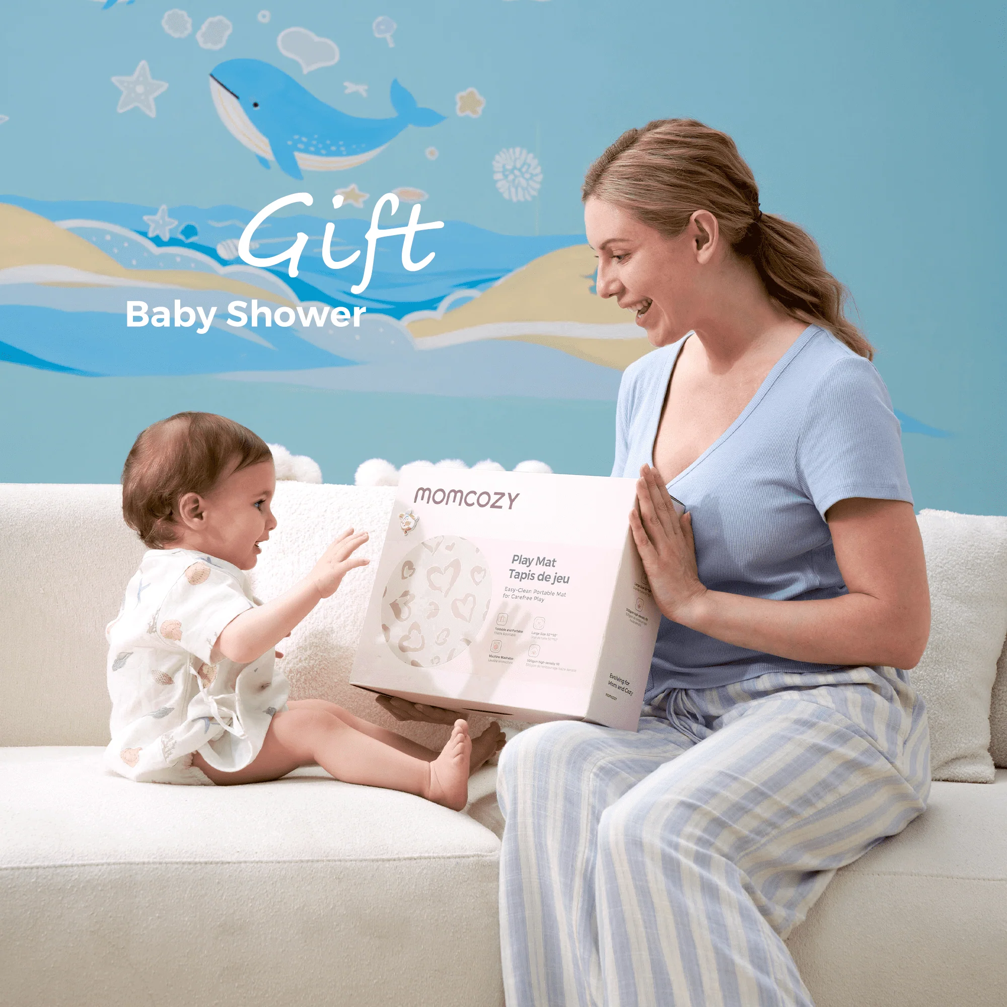 Momcozy Chłodzący Komfortowy Przenośny Mata do Zabawy dla Niemowląt - Image 10