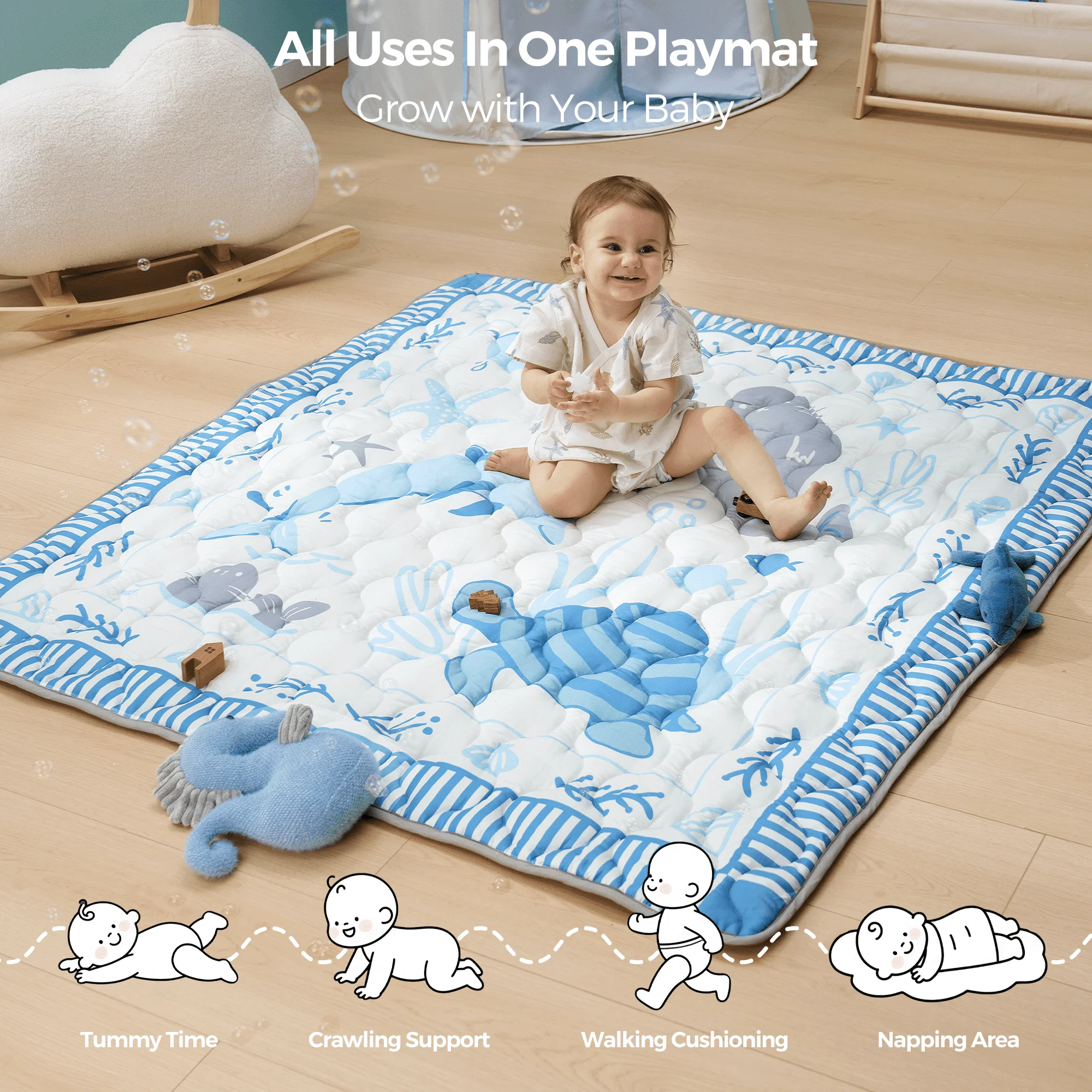 Momcozy Chłodzący Komfortowy Przenośny Mata do Zabawy dla Niemowląt - Image 3