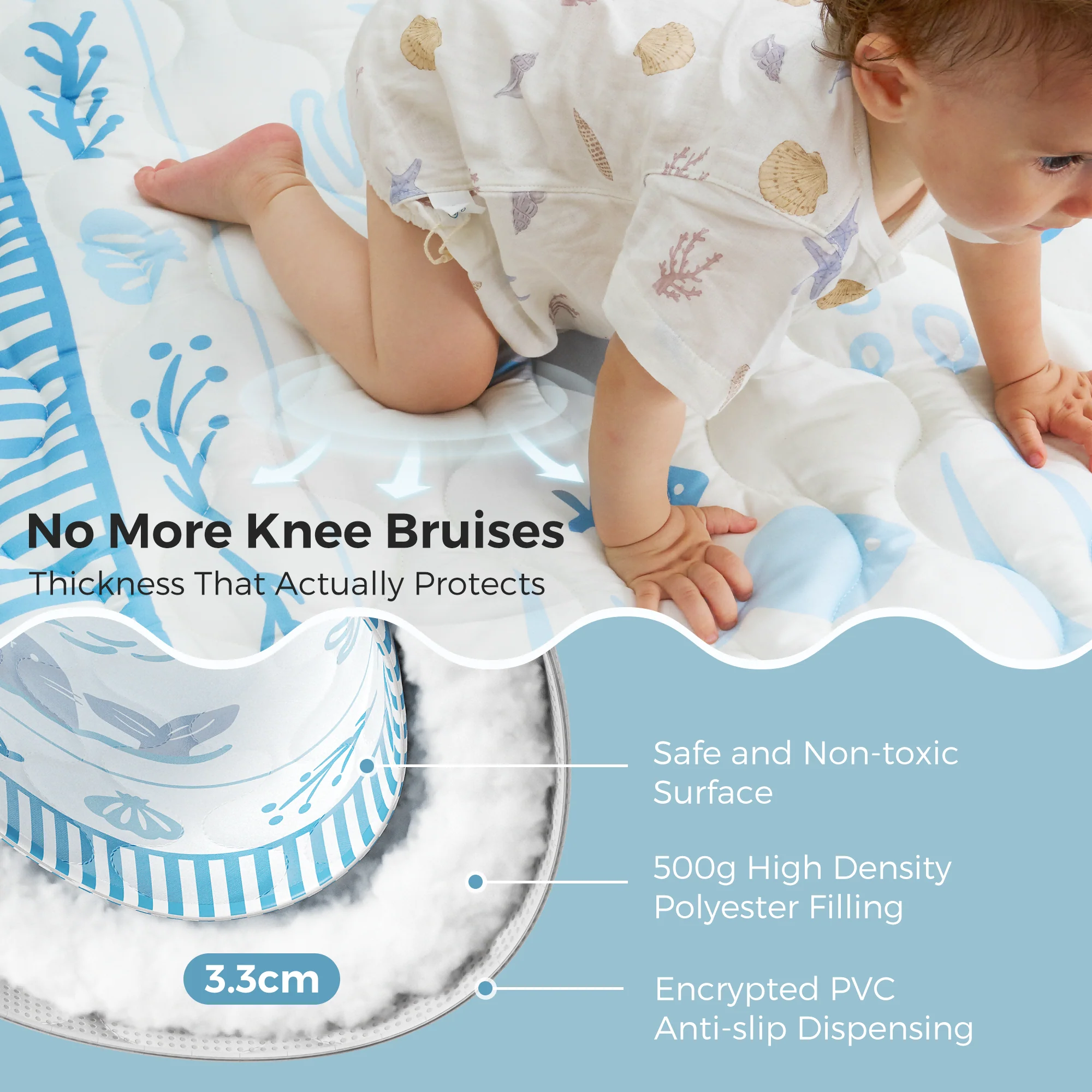 Momcozy Chłodzący Komfortowy Przenośny Mata do Zabawy dla Niemowląt - Image 4
