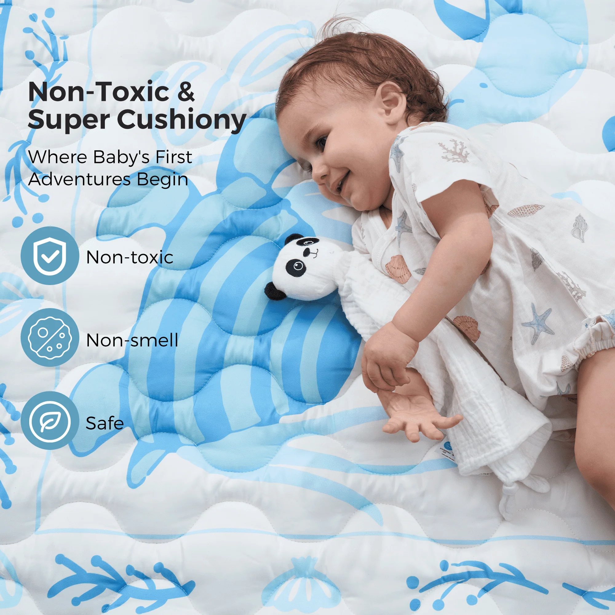 Momcozy Chłodzący Komfortowy Przenośny Mata do Zabawy dla Niemowląt - Image 5