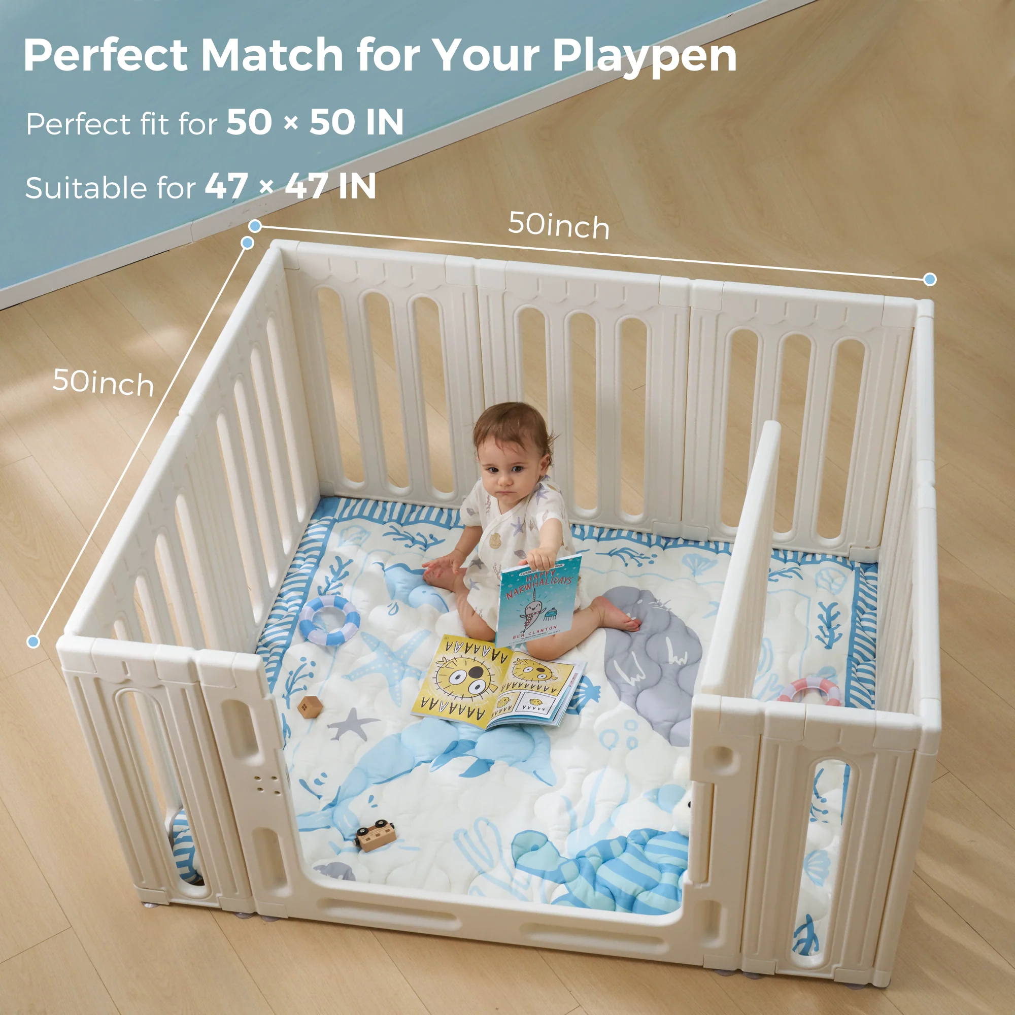Momcozy Chłodzący Komfortowy Przenośny Mata do Zabawy dla Niemowląt - Image 7