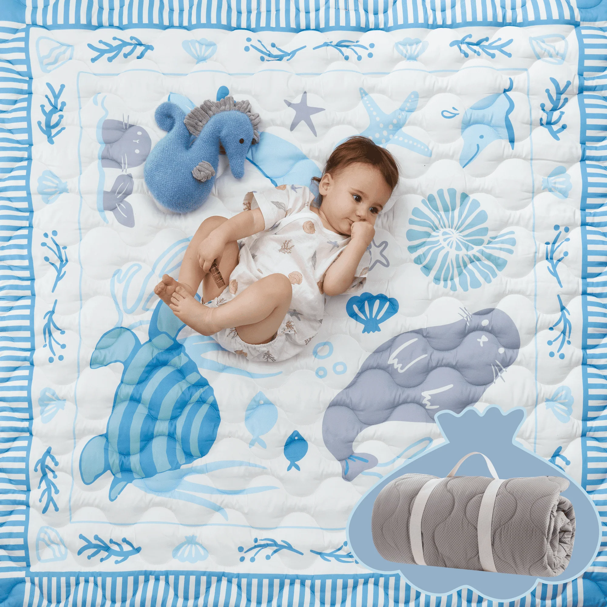 Momcozy Chłodzący Komfortowy Przenośny Mata do Zabawy dla Niemowląt - Image 37