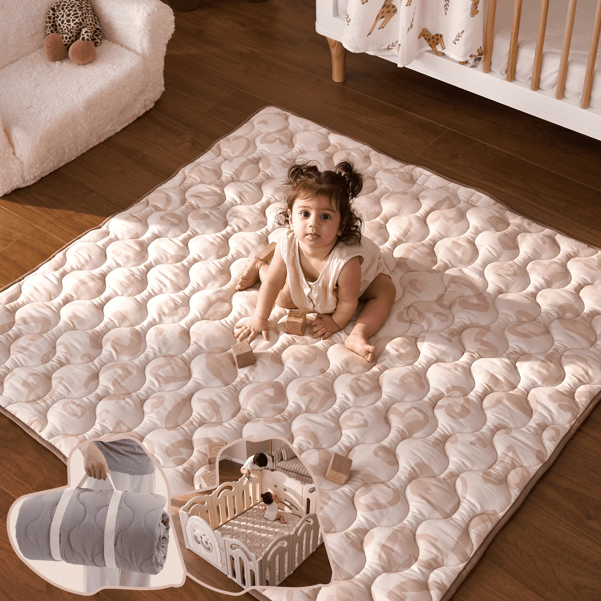 Momcozy Chłodzący Komfortowy Przenośny Mata do Zabawy dla Niemowląt - Image 36