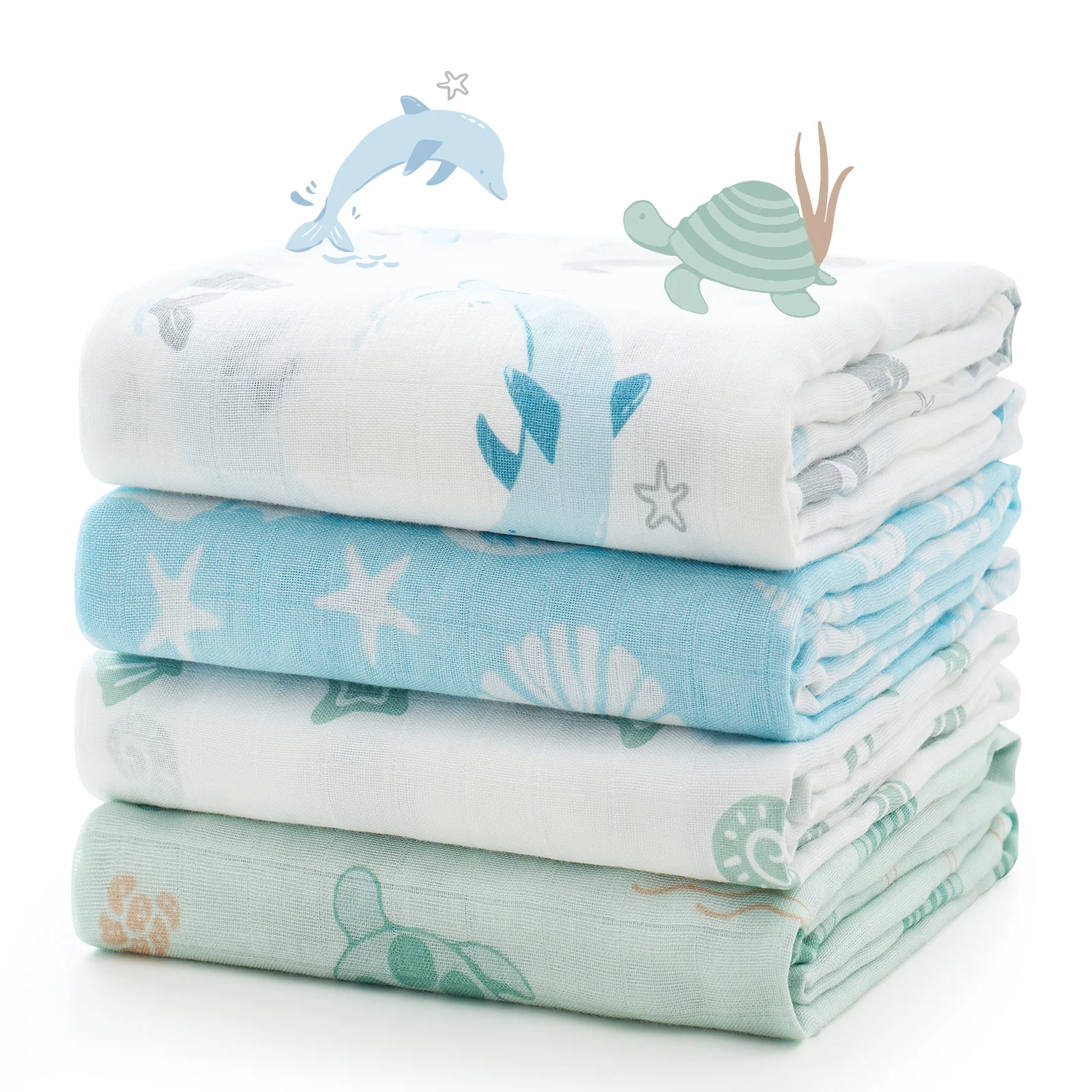 Momcozy Softness Swaddle Koce - Purple Flower (2 paczki) - Image 2