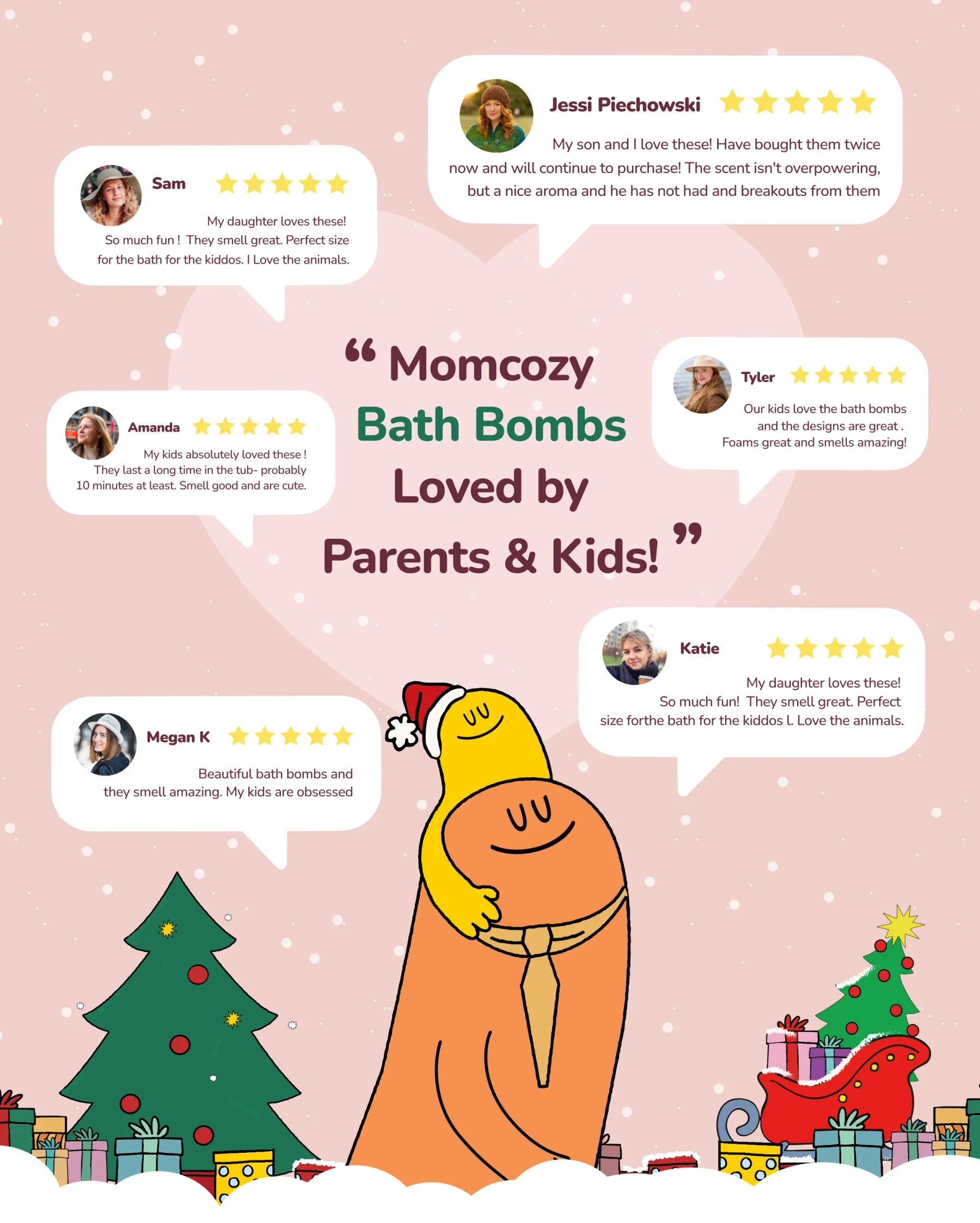 Momcozy & BIG HUGS Christmas Bath Bombs Gift Set (14 Pcs) - Image 9