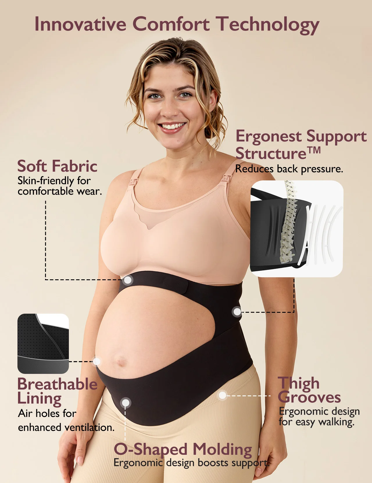 BumpEase – Momcozy Ergonest Pas Ciążowy na Brzuch - Image 26