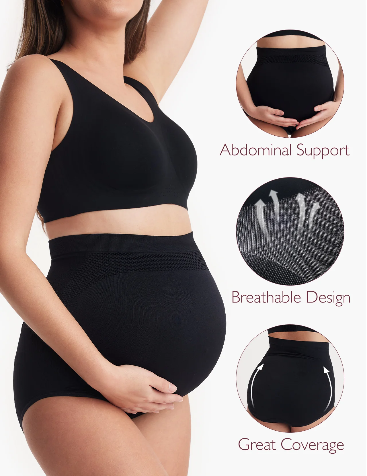 Ergonest Maternity Belly Band & High Waist Pregnancy Underwear &  Pregnancy Wedge Pillows Bundle - Image 10