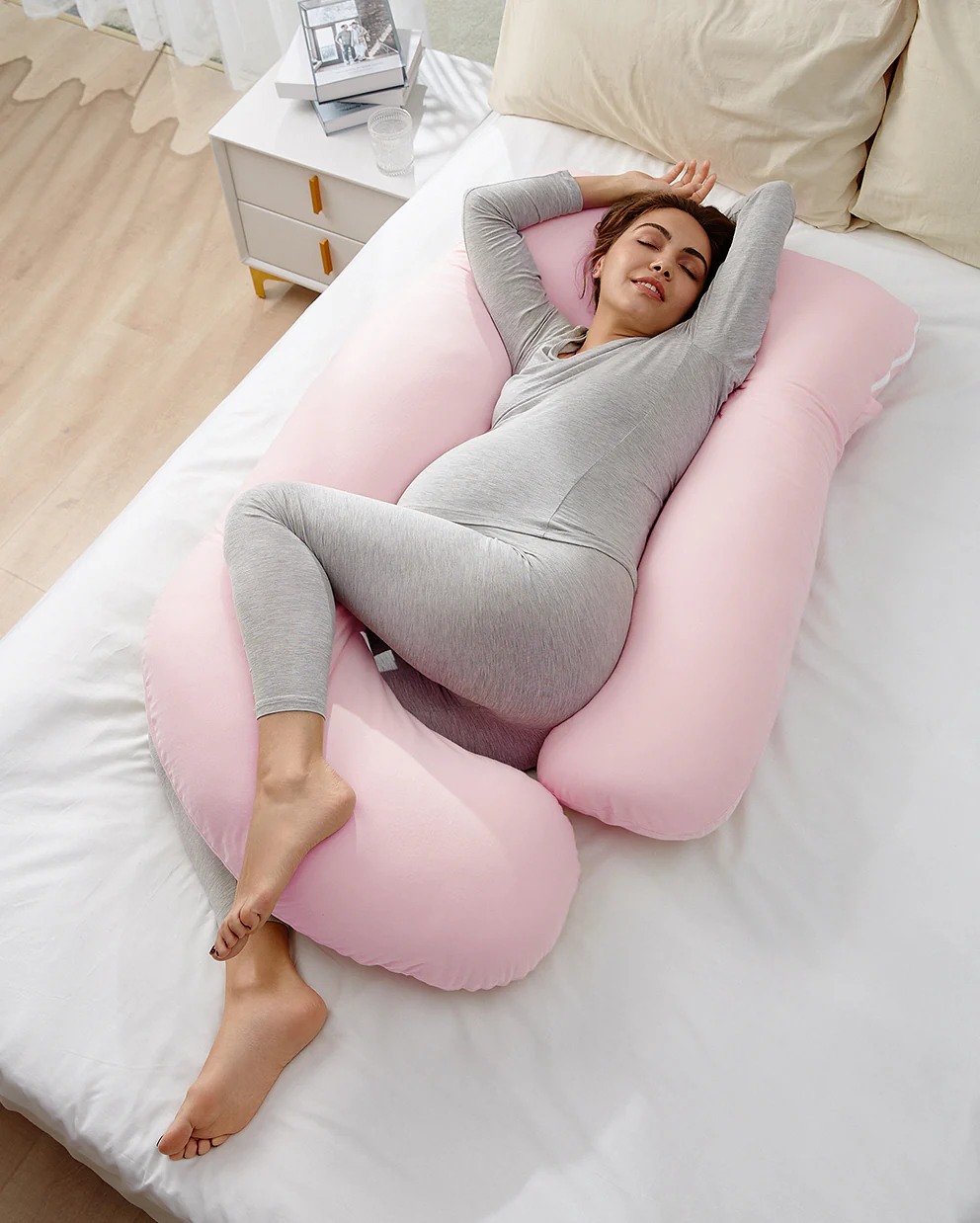 Huggable – Bawełniana Poduszka Ciążowa w Kształcie Litery U - Image 4