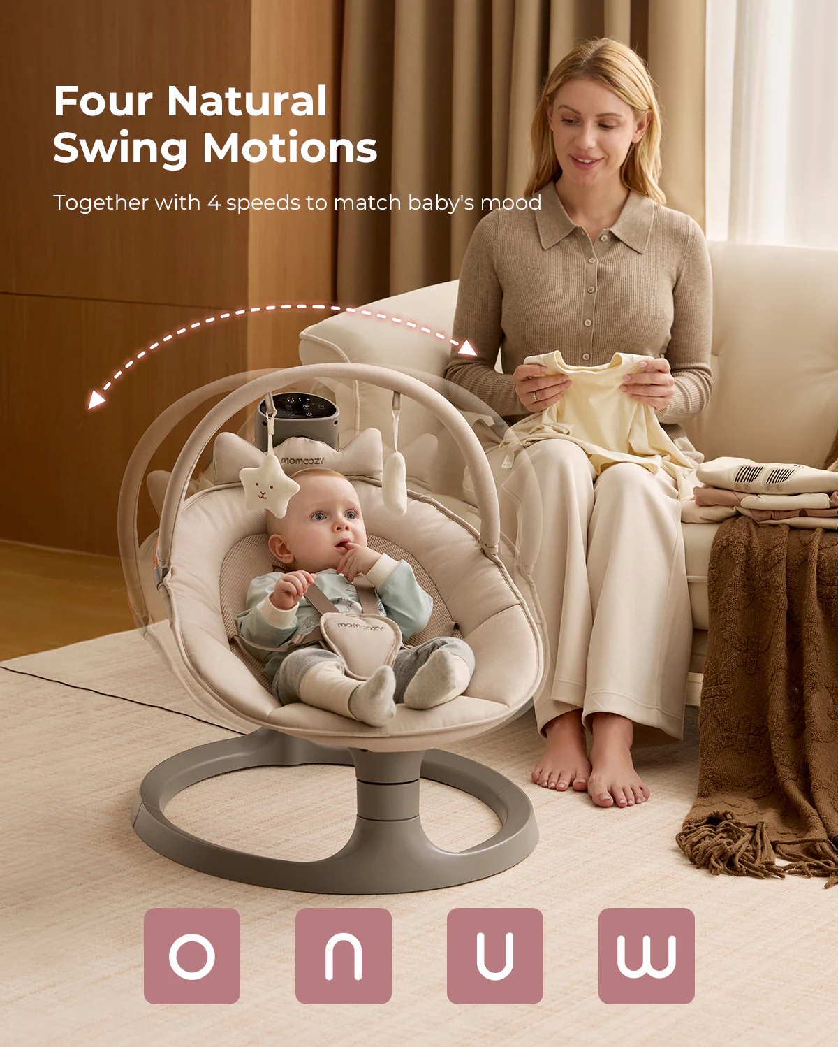 Momcozy 2-in-1 Electric Baby Swing - Image 2
