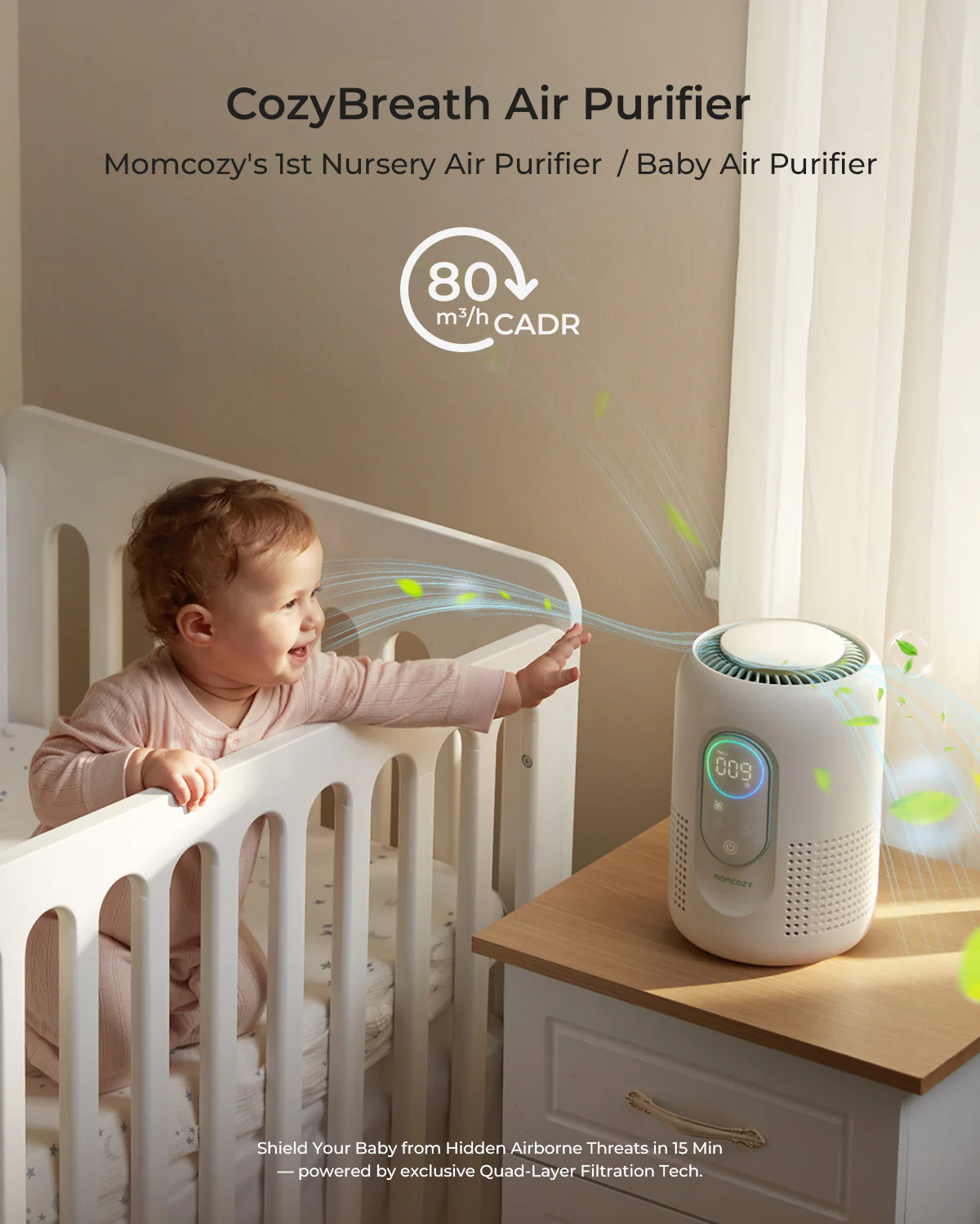 Momcozy CozyBreath Oczyszczacz Powietrza dla Niemowląt - Image 2
