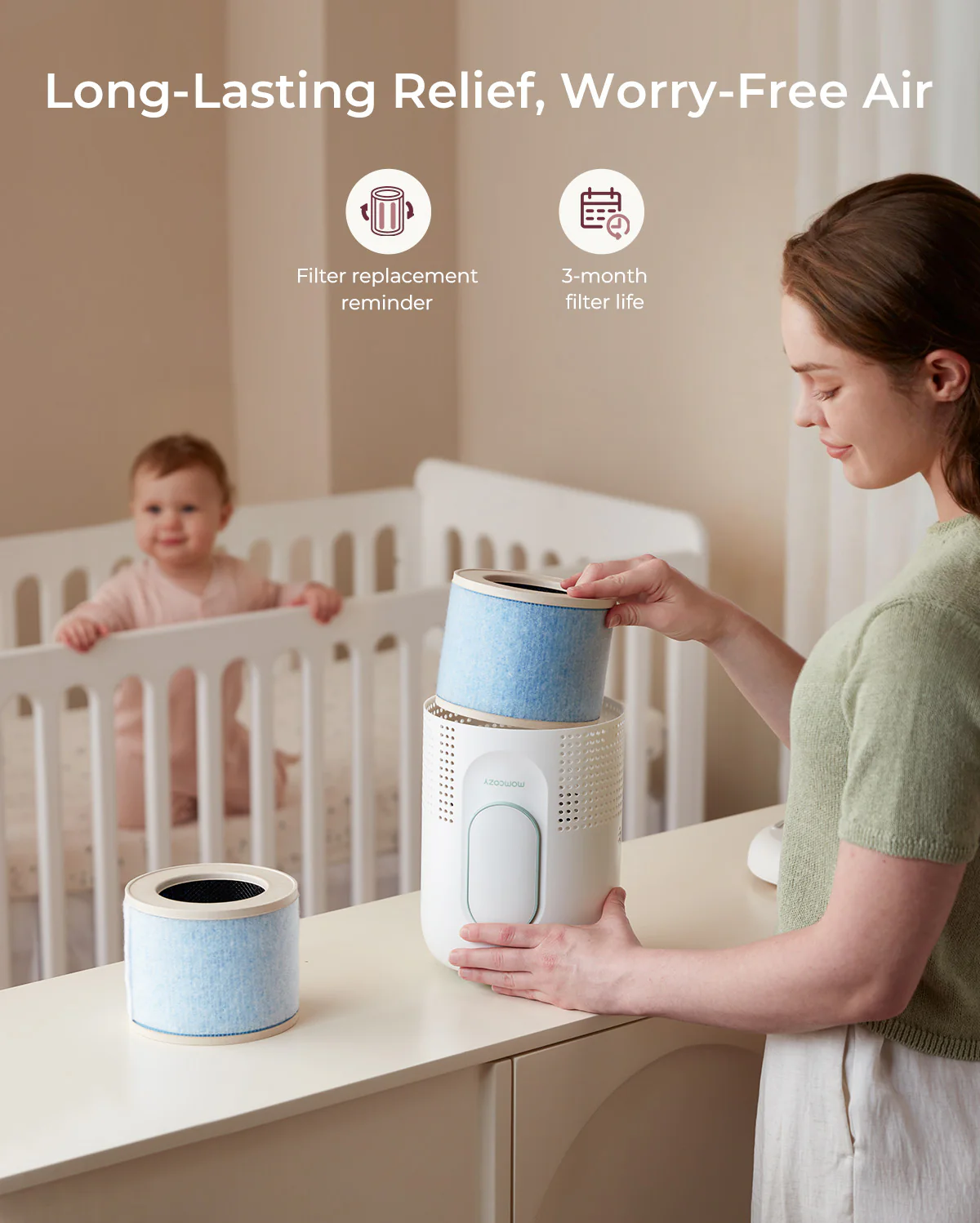 Momcozy CozyBreath Oczyszczacz Powietrza dla Niemowląt - Image 9