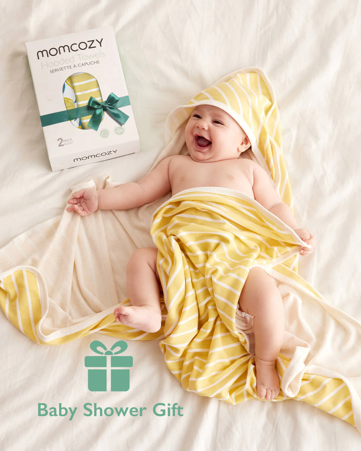 Momcozy Ręcznik z Kapturem dla Niemowląt – 2 szt. - Image 7
