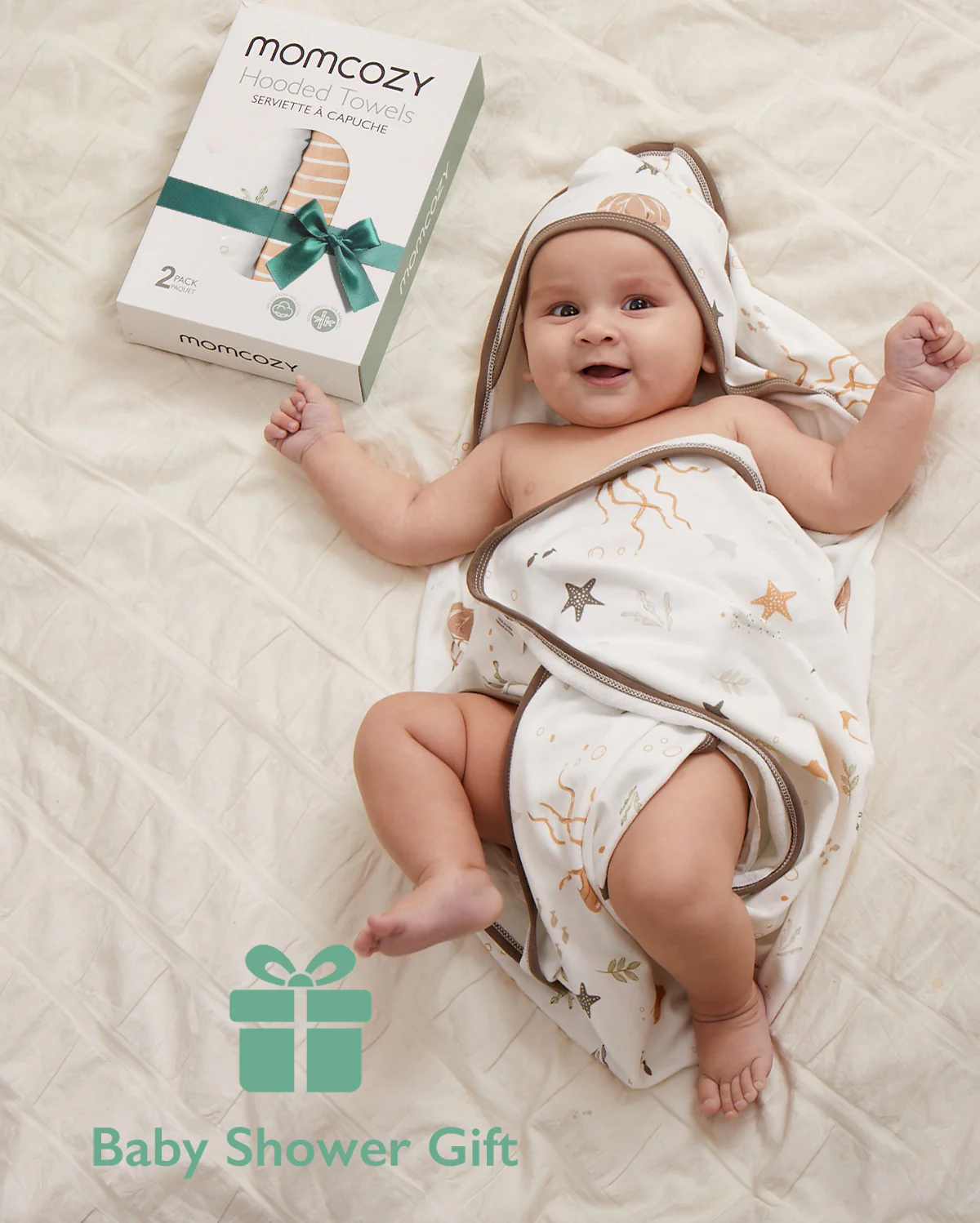 Momcozy Ręcznik z Kapturem dla Niemowląt – 2 szt. - Image 18