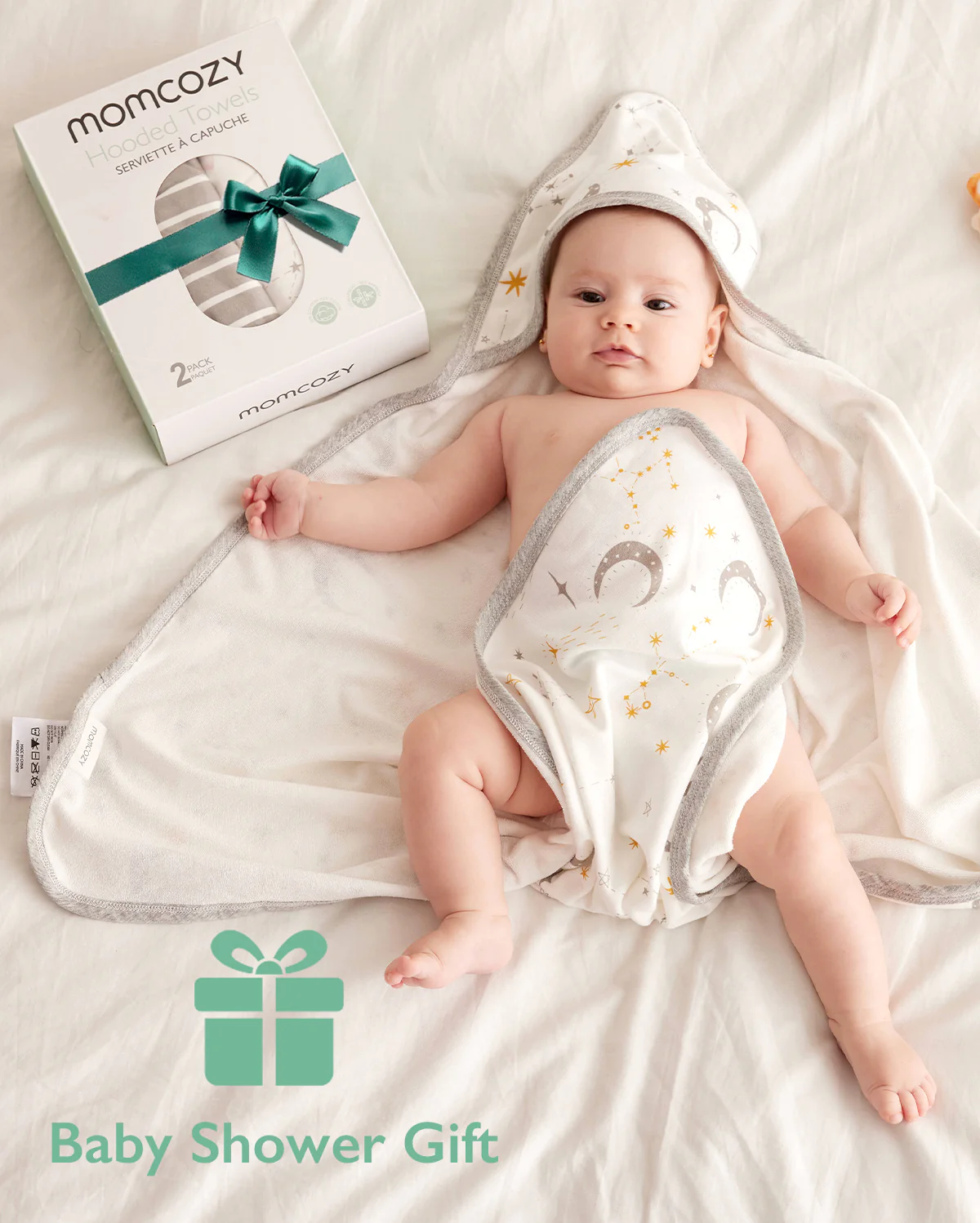 Momcozy Ręcznik z Kapturem dla Niemowląt – 2 szt. - Image 21