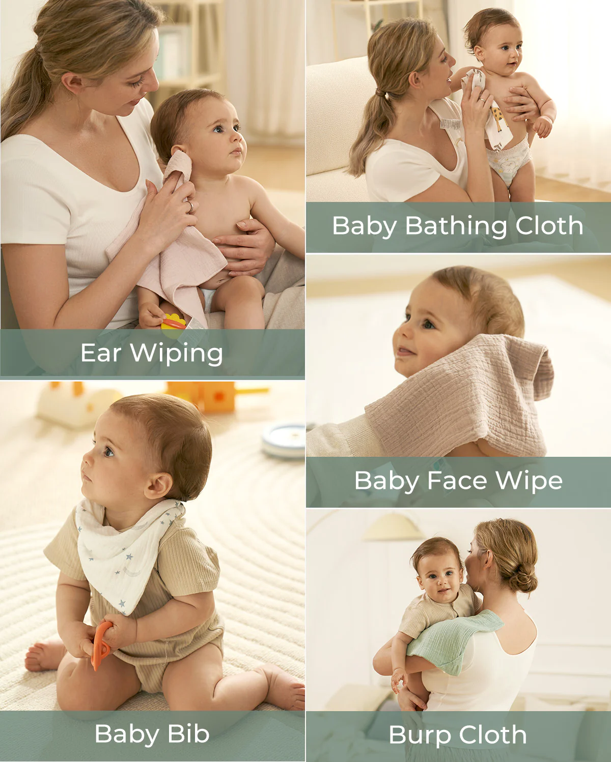 Momcozy Ściereczki do Mycia Dziecka – Miękka 4-Warstwowa Bawełna, Delikatna dla Noworodków - Image 28