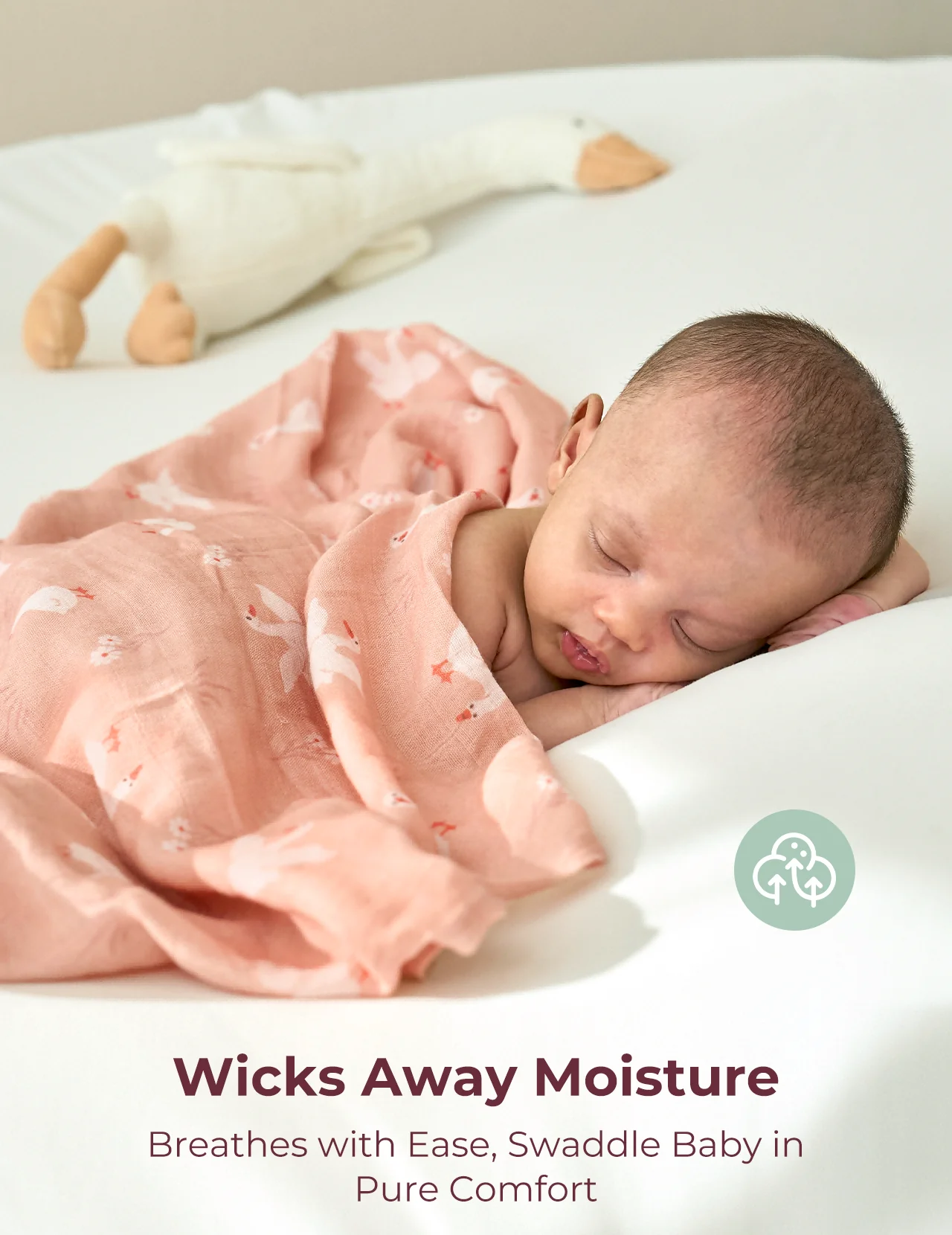 Momcozy Softness Swaddle Koce - Purple Flower (2 paczki) - Image 4