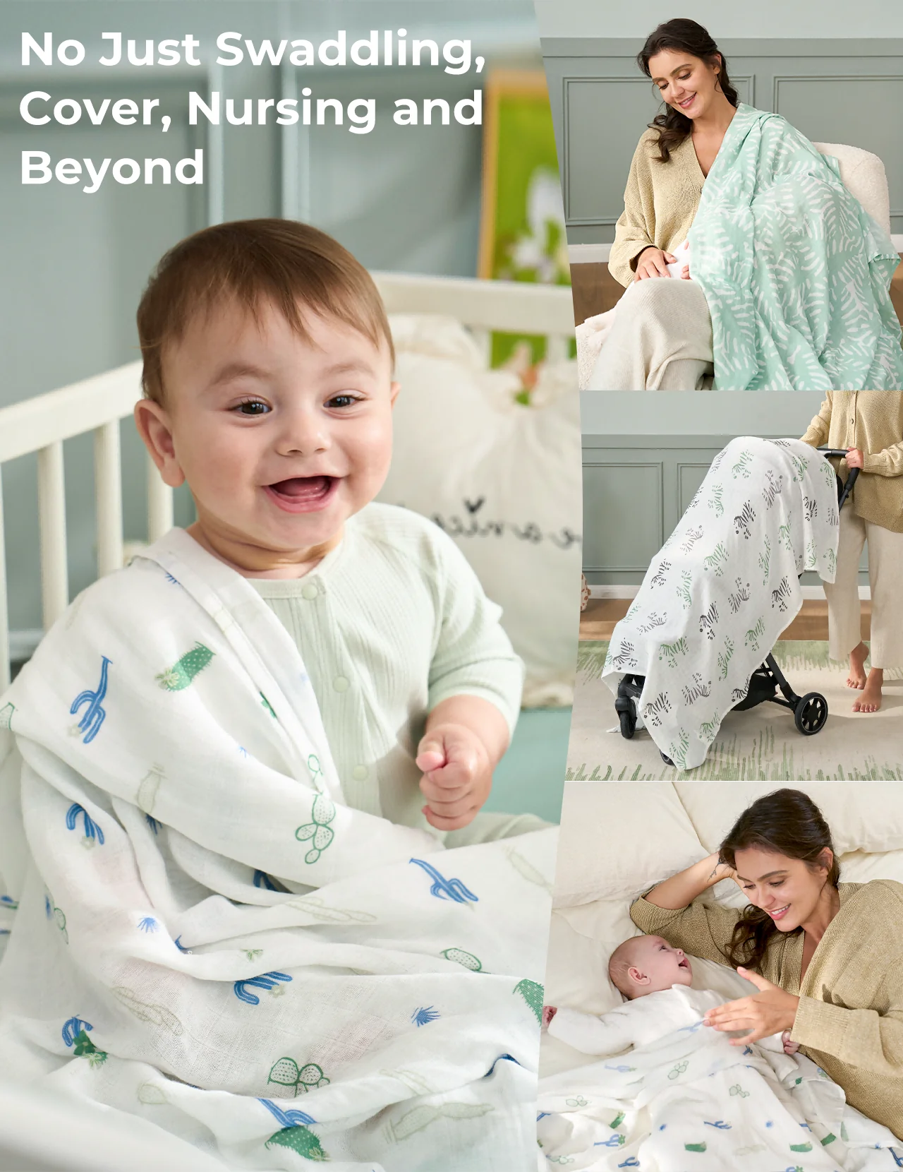 Momcozy Softness Swaddle Koce - Purple Flower (2 paczki) - Image 3
