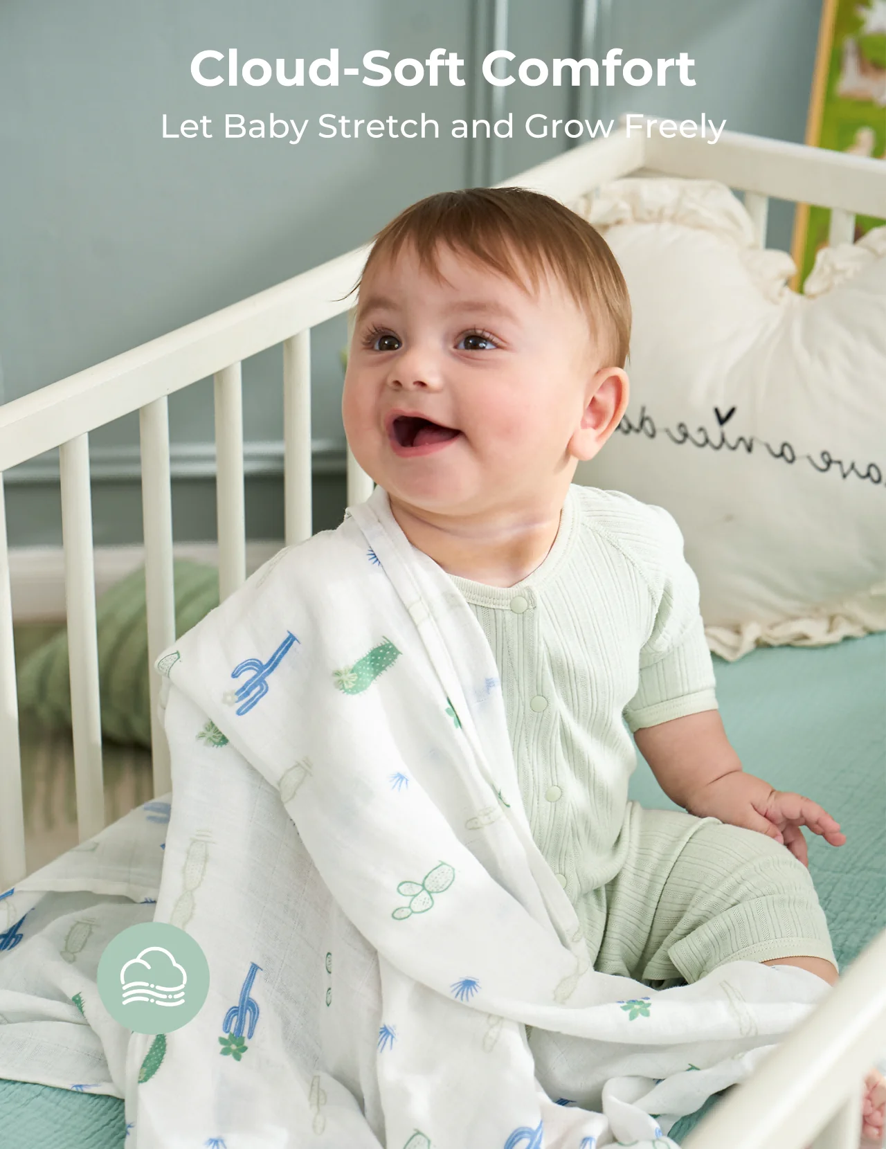 Momcozy Softness Swaddle Koce - Purple Flower (2 paczki) - Image 4