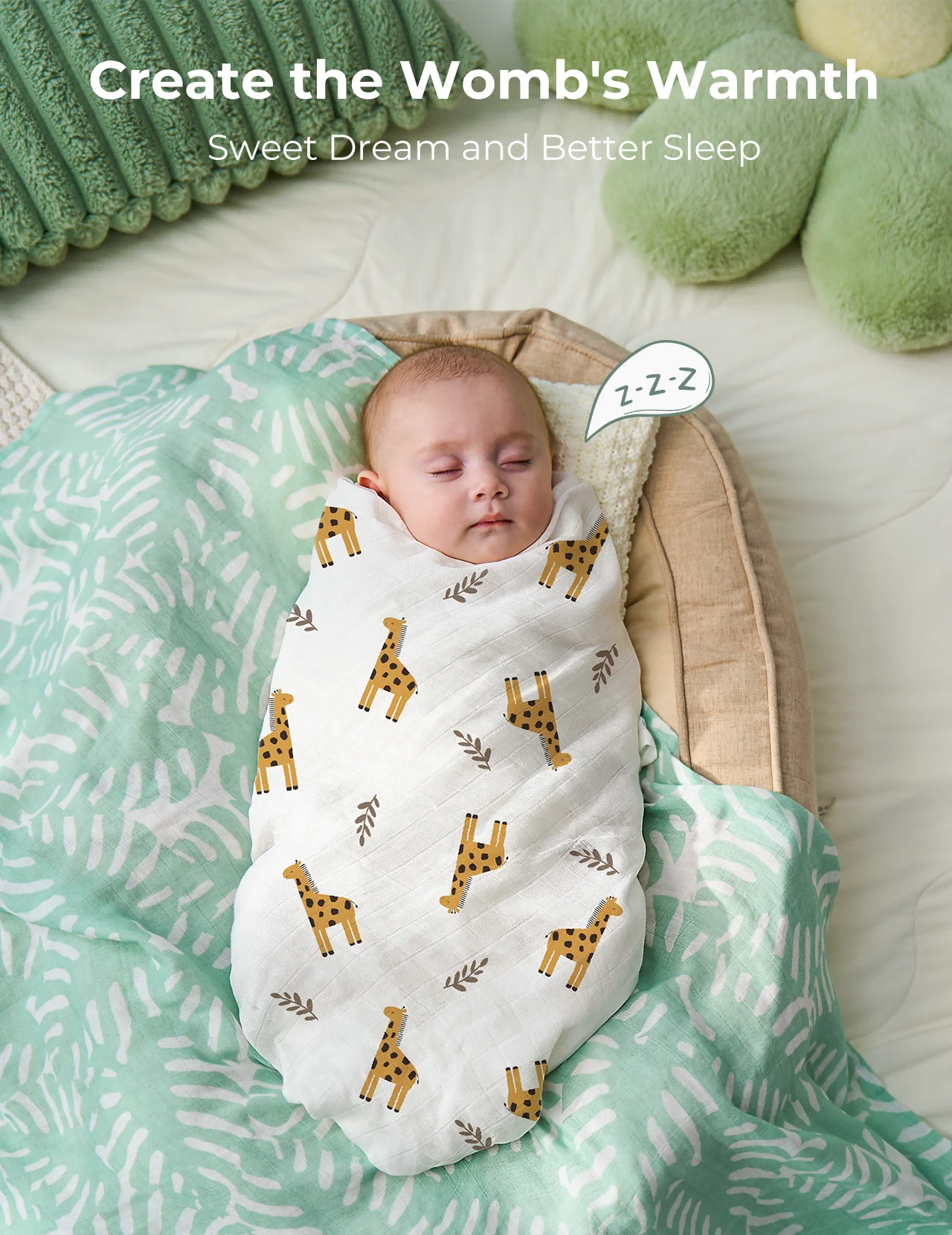 Momcozy Softness Swaddle Koce - Purple Flower (2 paczki) - Image 5