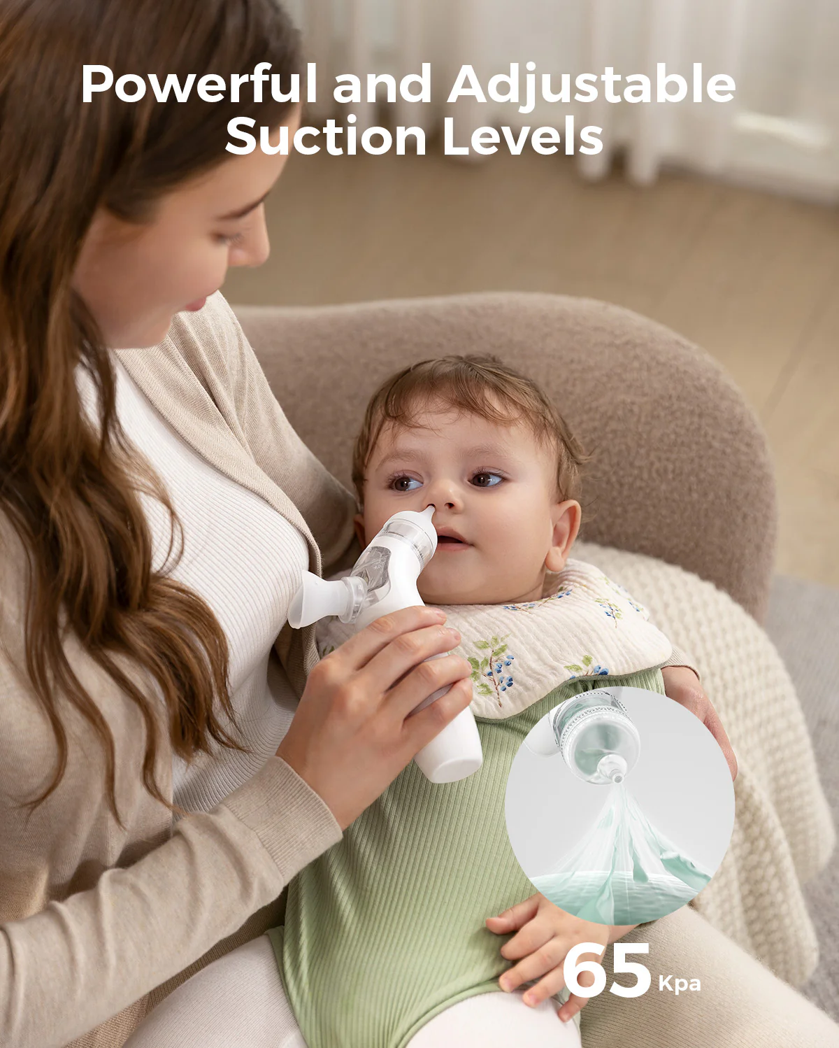 Momcozy BreezyClear™ 2 w 1 Elektryczny Aspirator do Nosa ze Sprayem i Odsysaniem - Image 4