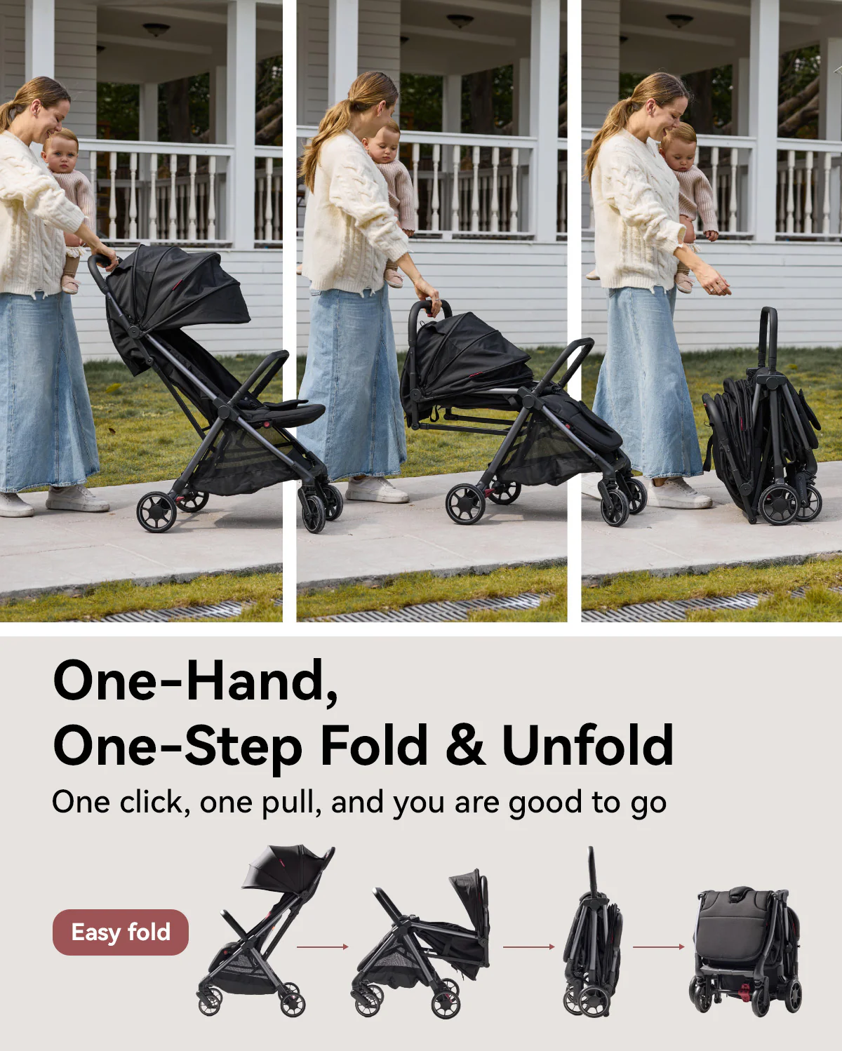 Momcozy ClickGo Lekki Wózek Dziecięcy - Image 3