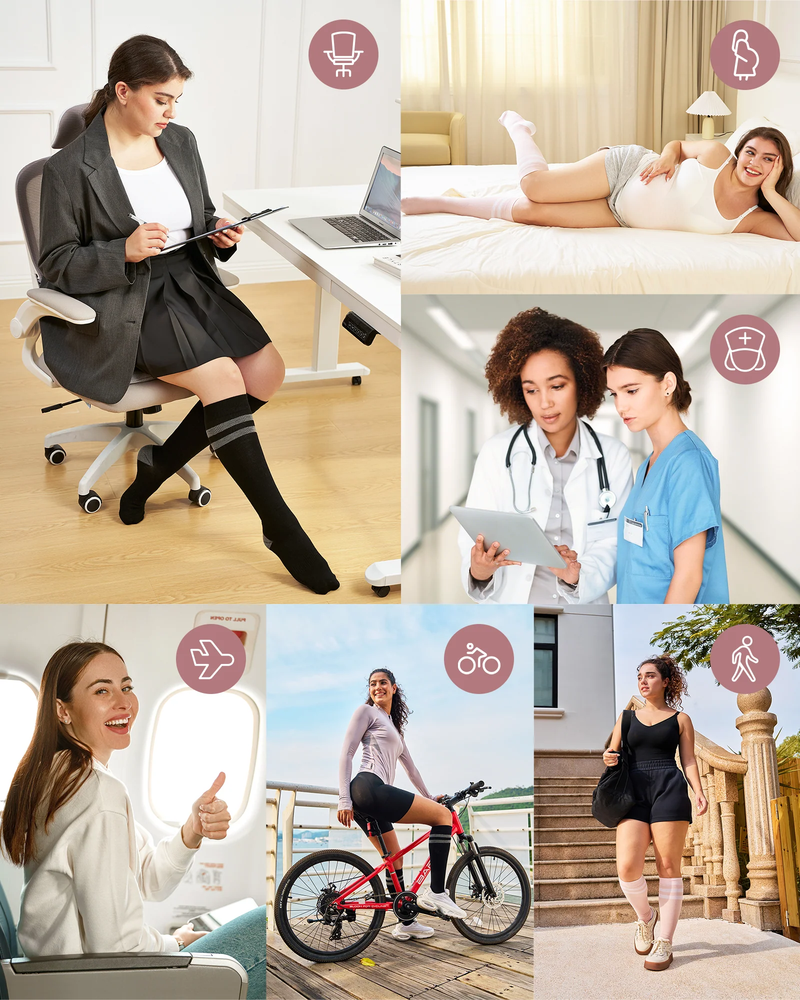 Momcozy Podkolanówki Kompresyjne dla Kobiet w Ciąży, 2 Pary, 15-20 mmHg - Image 16