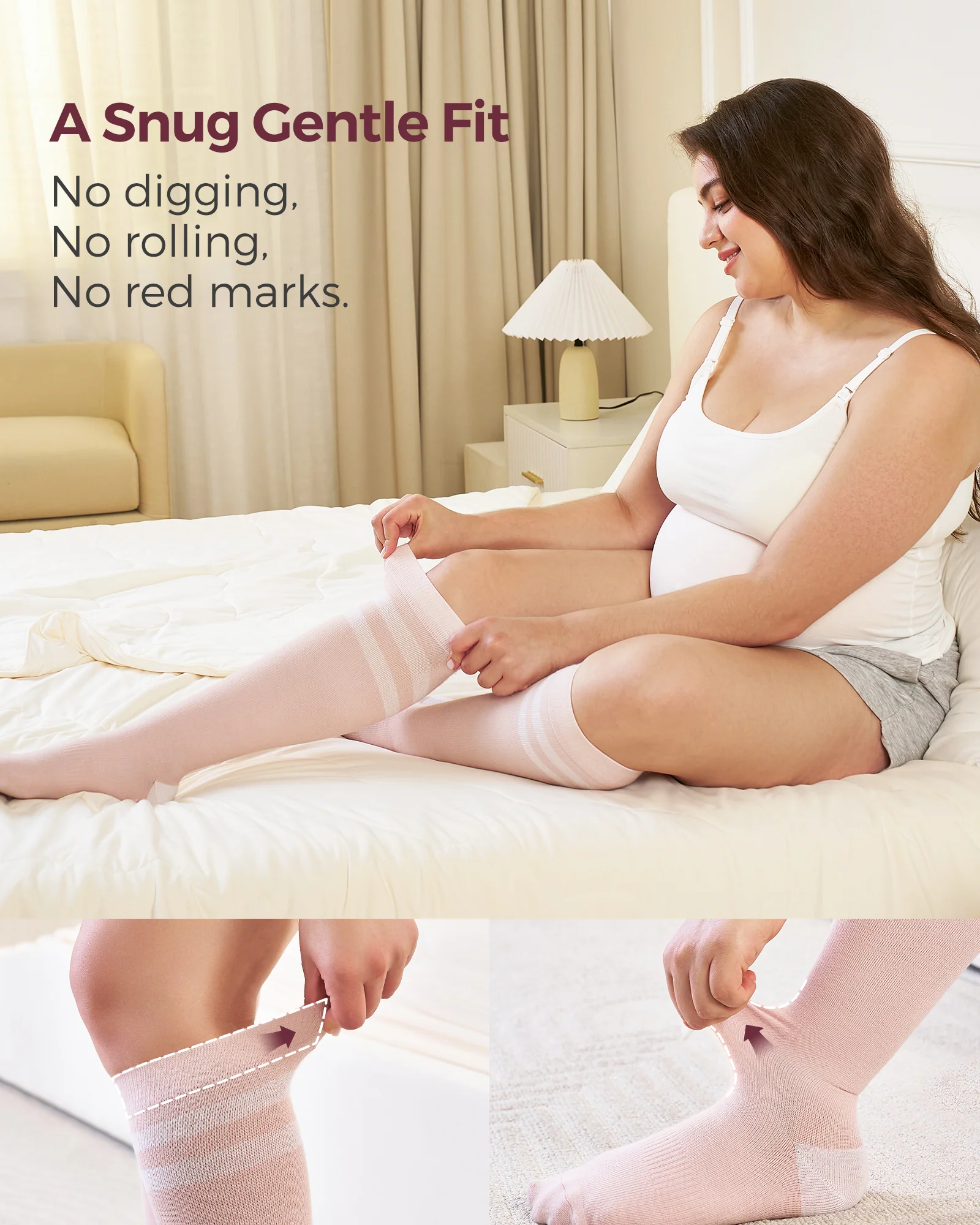 Momcozy Podkolanówki Kompresyjne dla Kobiet w Ciąży, 2 Pary, 15-20 mmHg - Image 21
