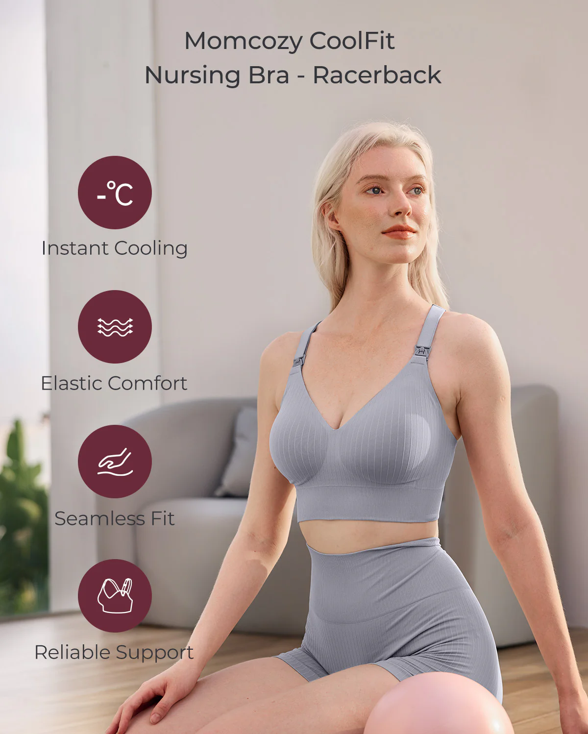Momcozy CoolFit Biustonosz Sportowy do Karmienia – Racerback - Image 30
