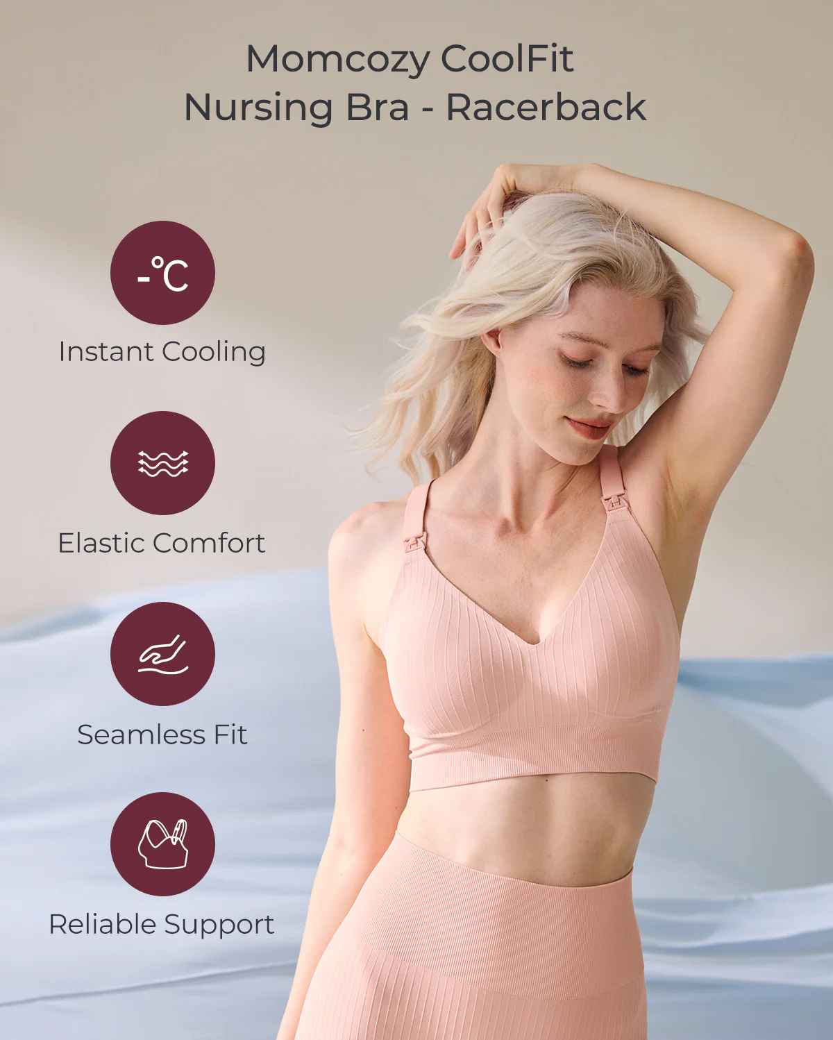 Momcozy CoolFit Biustonosz Sportowy do Karmienia – Racerback - Image 5
