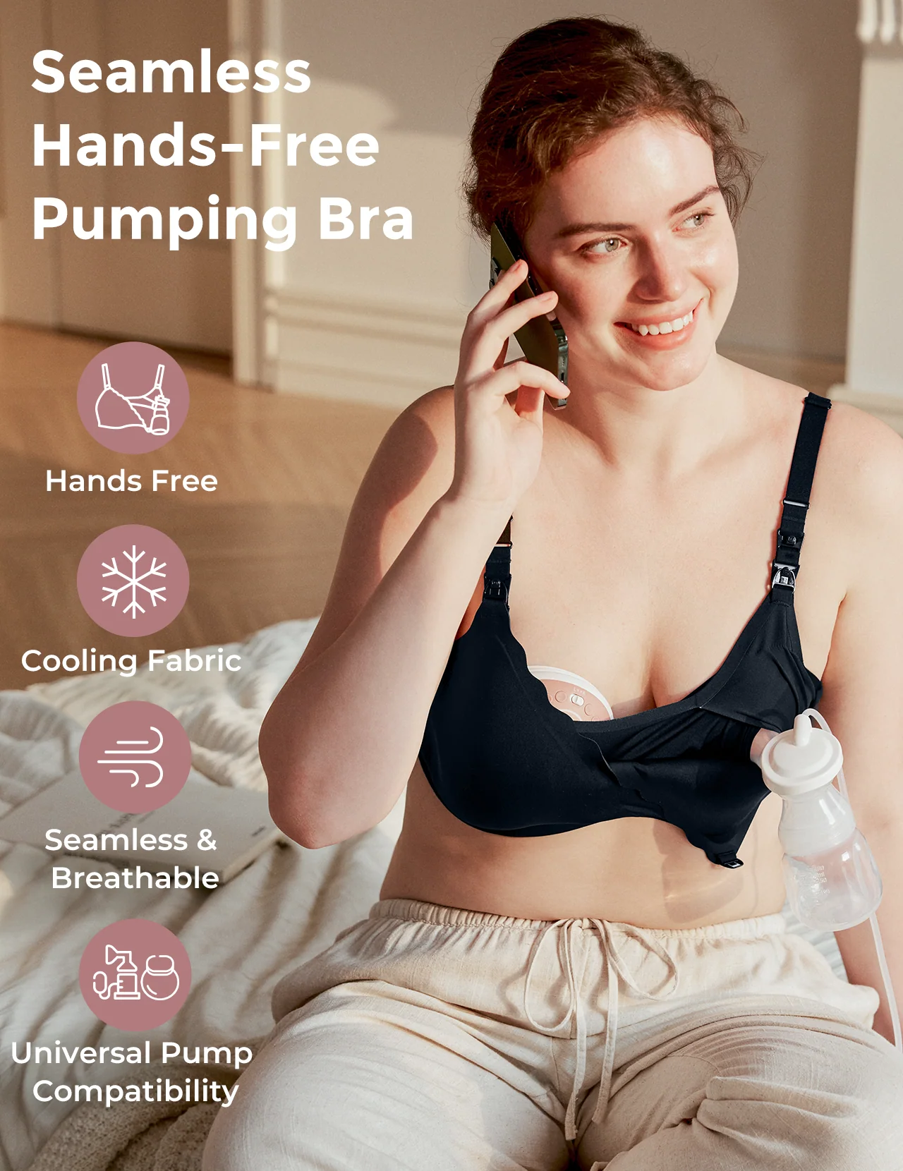 Momcozy Hands-Free Chłodzący Biustonosz do Karmienia i Odciągania Pokarmu - Image 17