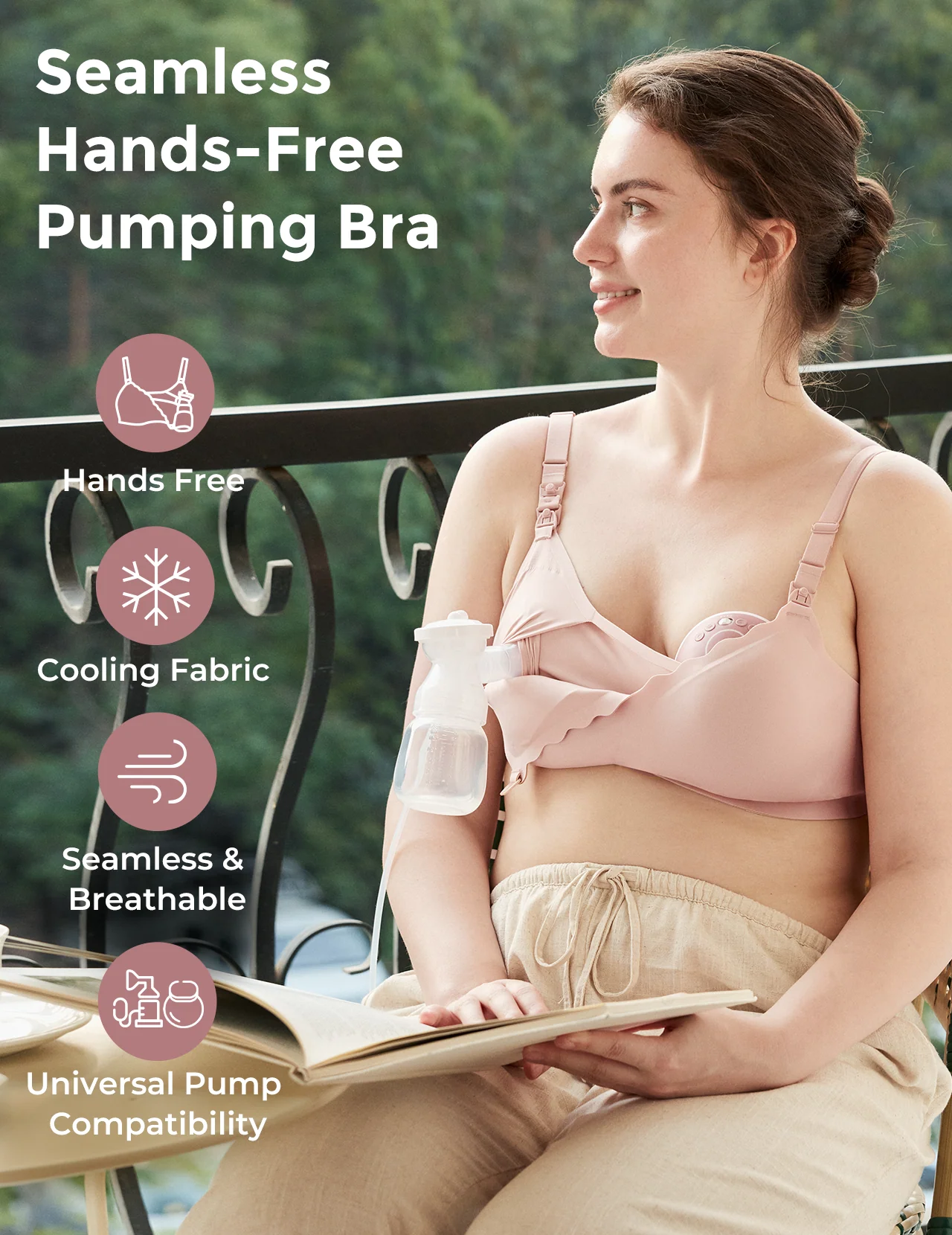 Momcozy Hands-Free Chłodzący Biustonosz do Karmienia i Odciągania Pokarmu - Image 3