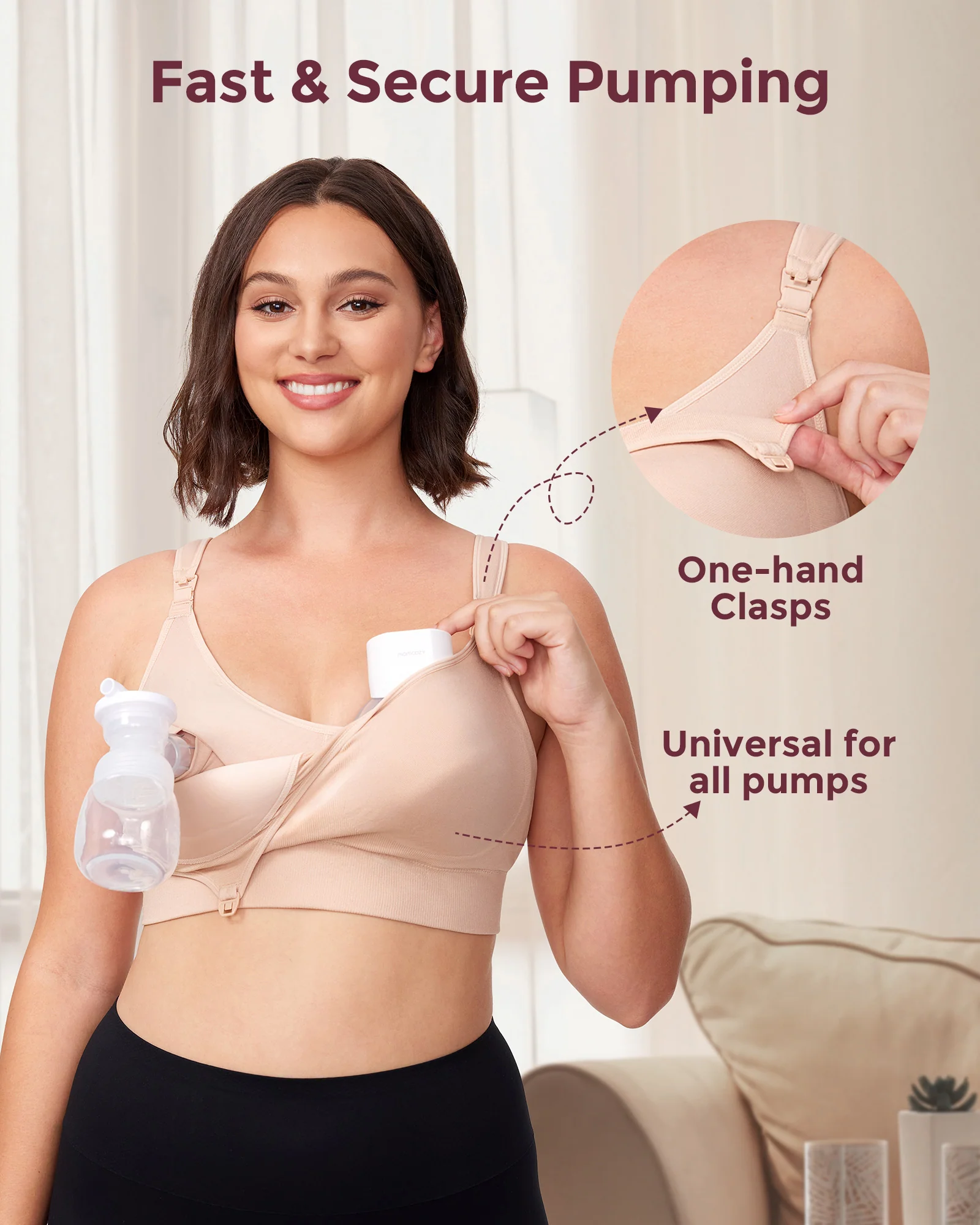 Biustonosz do Odciągania Momcozy Hands-Free – Wszystko w Jednym z Wbudowanym Usztywnieniem - Image 3