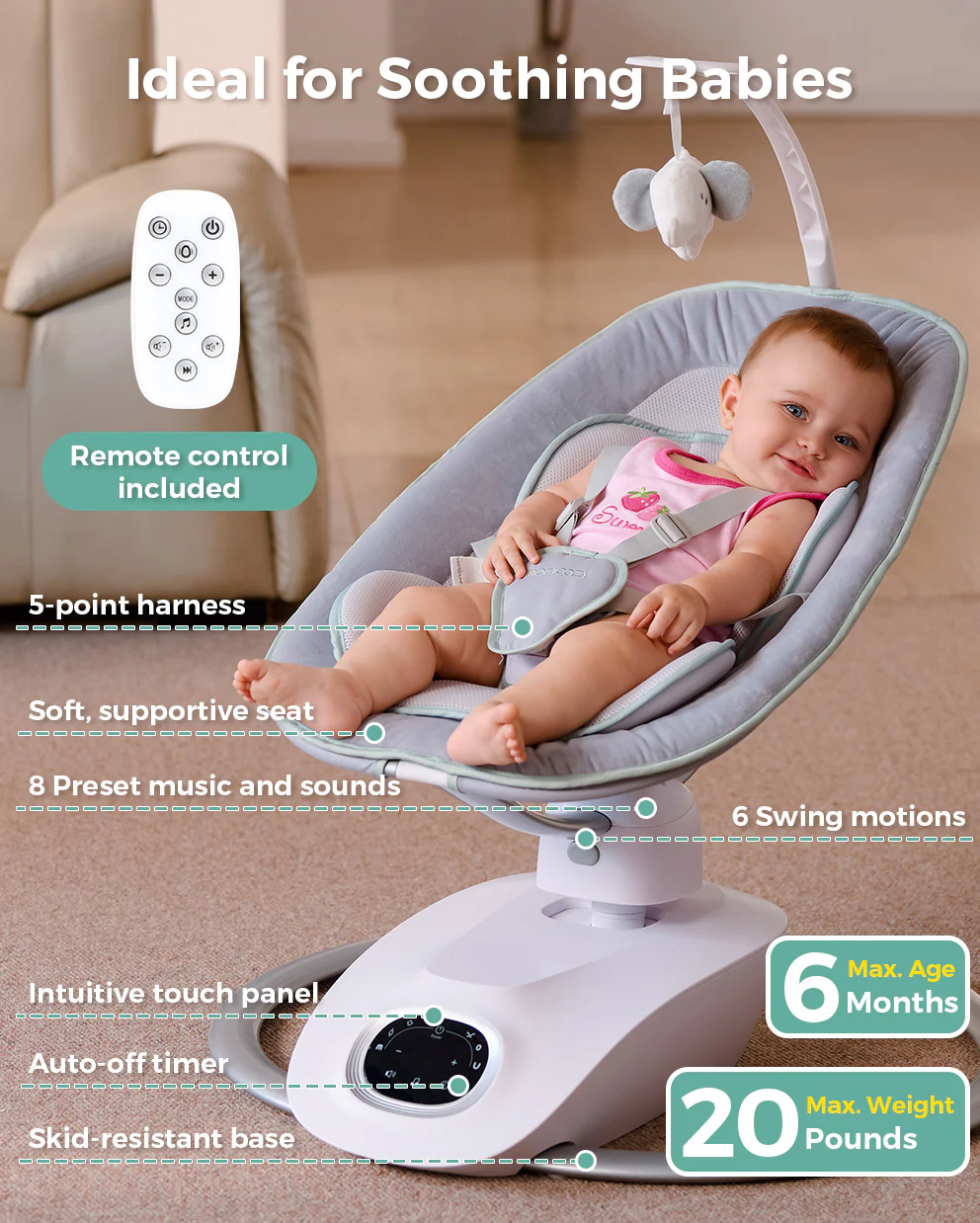 Momcozy Infant Insert kompatybilna z Momcozy Cocosway Leżaczek - Image 9