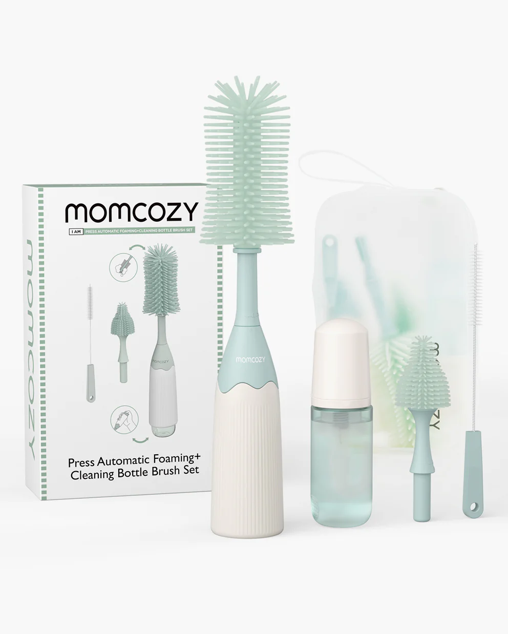 Momcozy Innowacyjny Zestaw Szczotek do Butelek z Mechanizmem Push-Press - Image 14