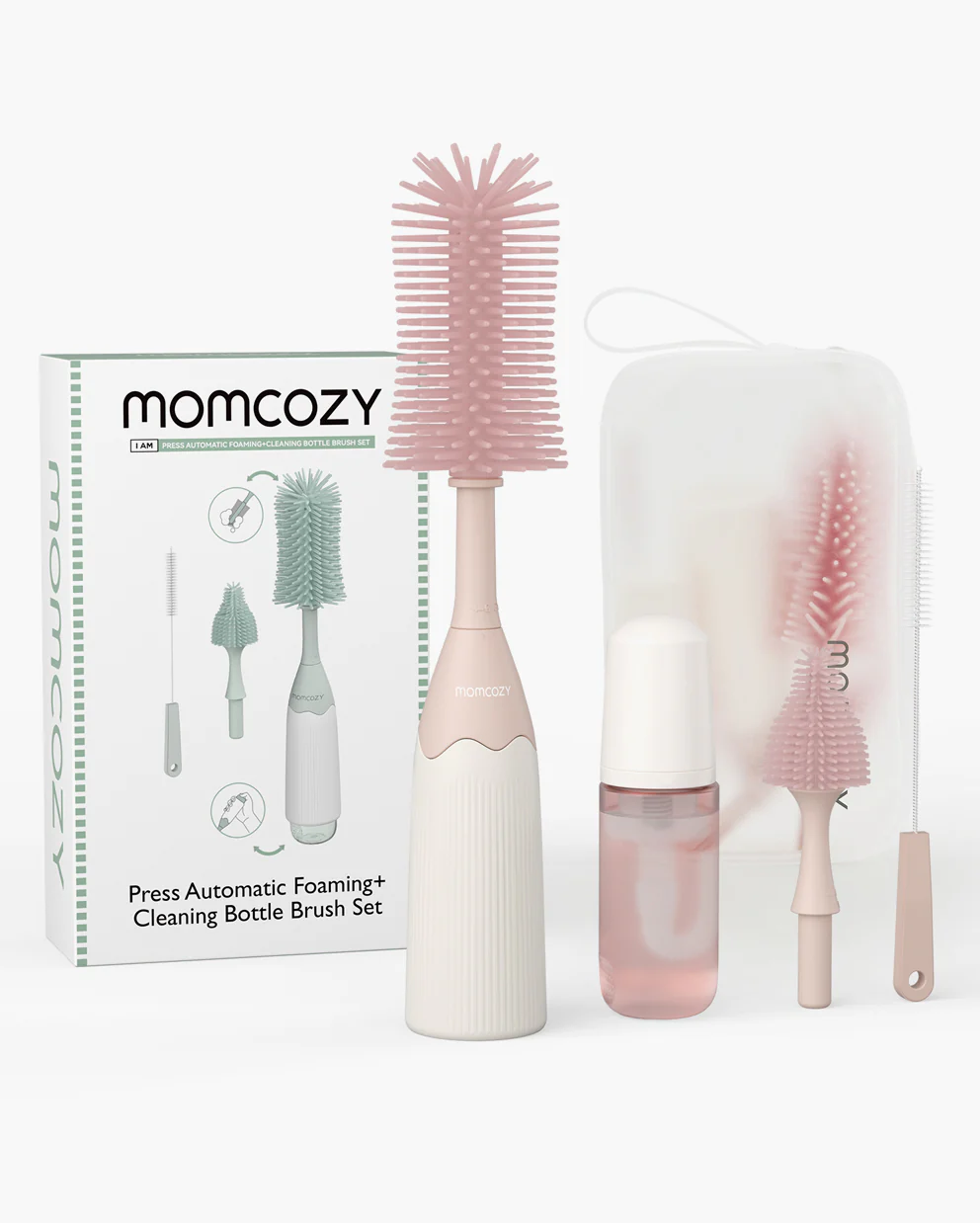 Momcozy Innowacyjny Zestaw Szczotek do Butelek z Mechanizmem Push-Press - Image 15