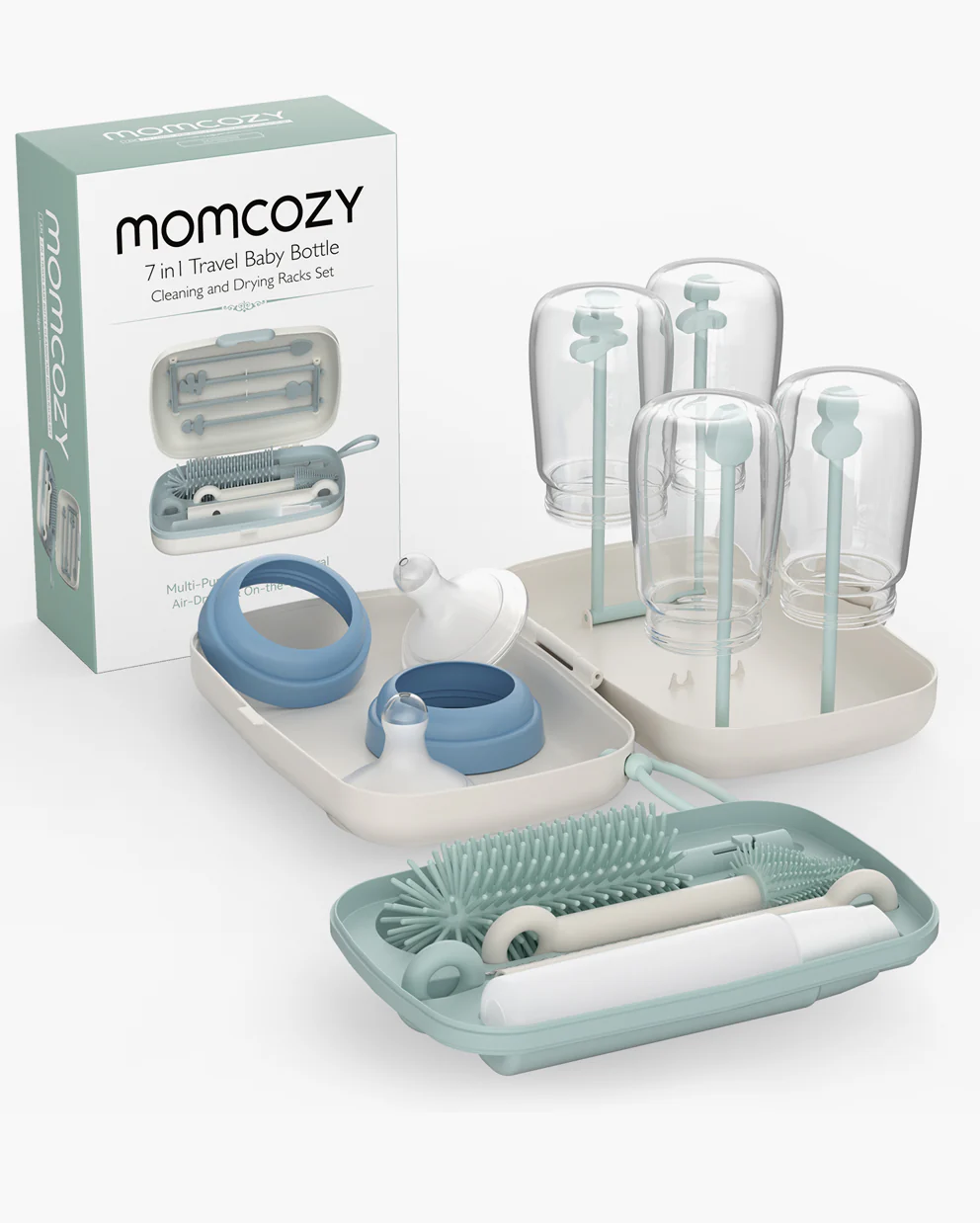 Momcozy Innowacyjny Zestaw Szczotek do Butelek z Mechanizmem Push-Press - Image 16