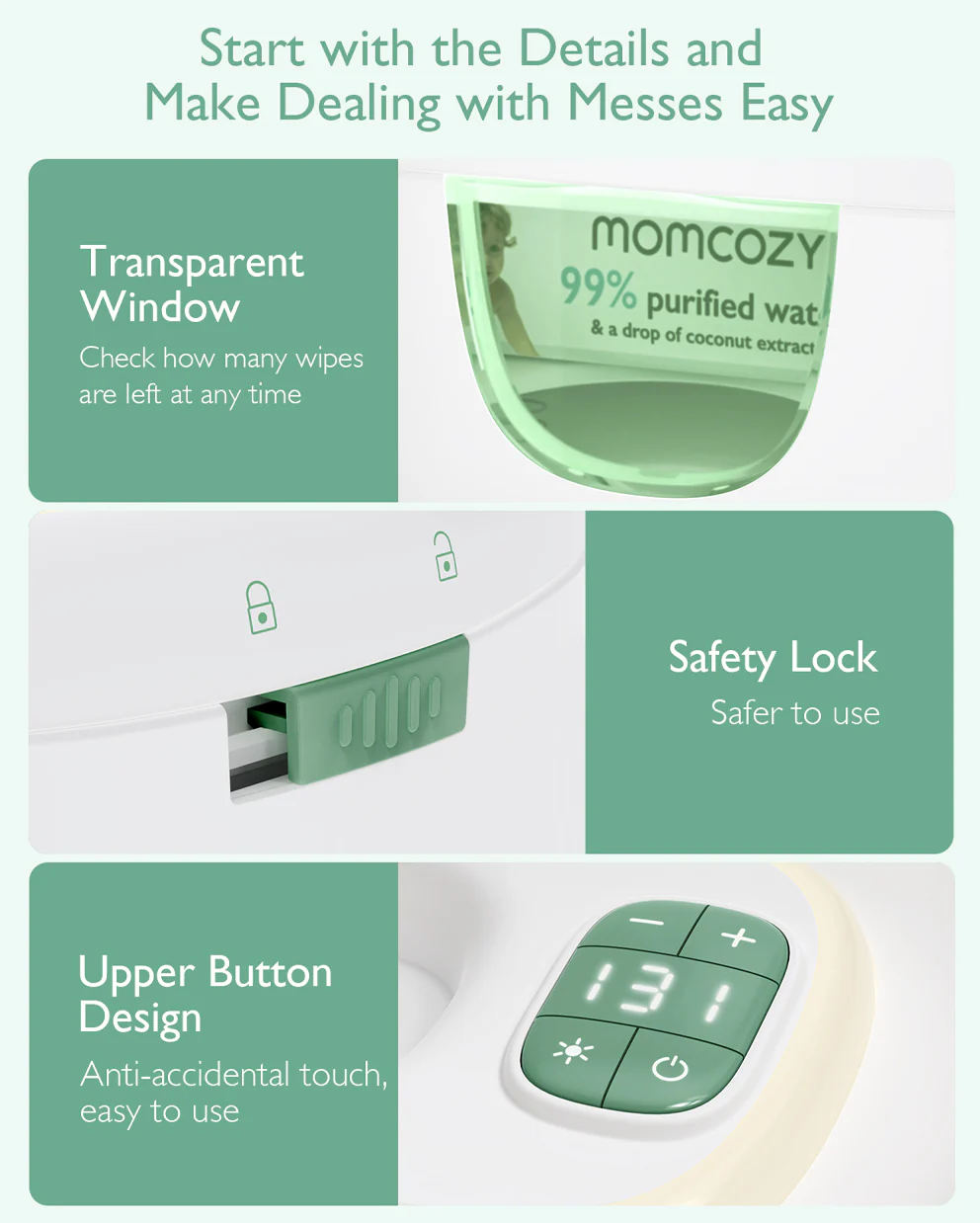 Momcozy Podgrzewacz Chusteczek Nawilżanych dla Niemowląt – Duża Pojemność - Image 8