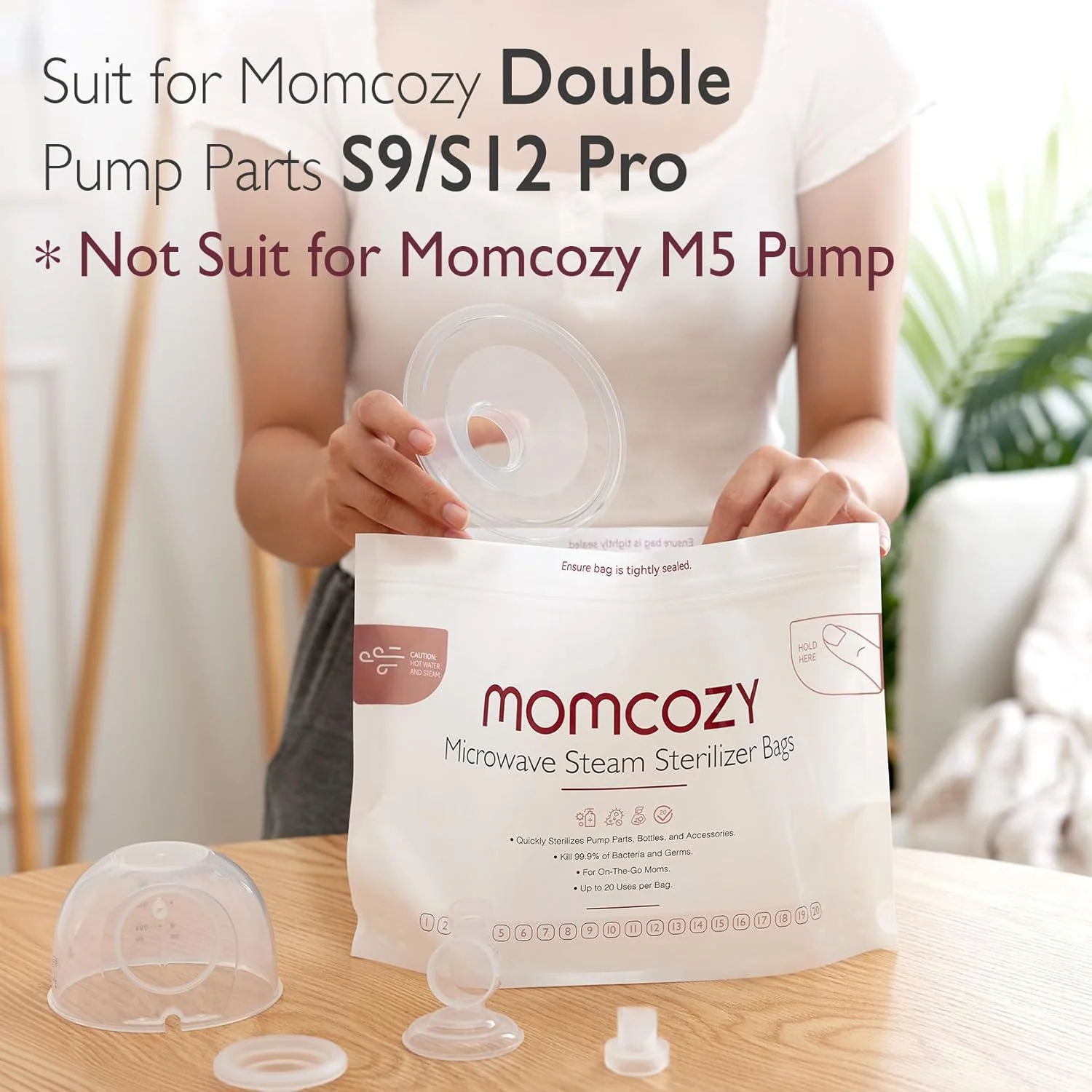 Momcozy mikrofalowe worki sterylizujące pary - Image 3