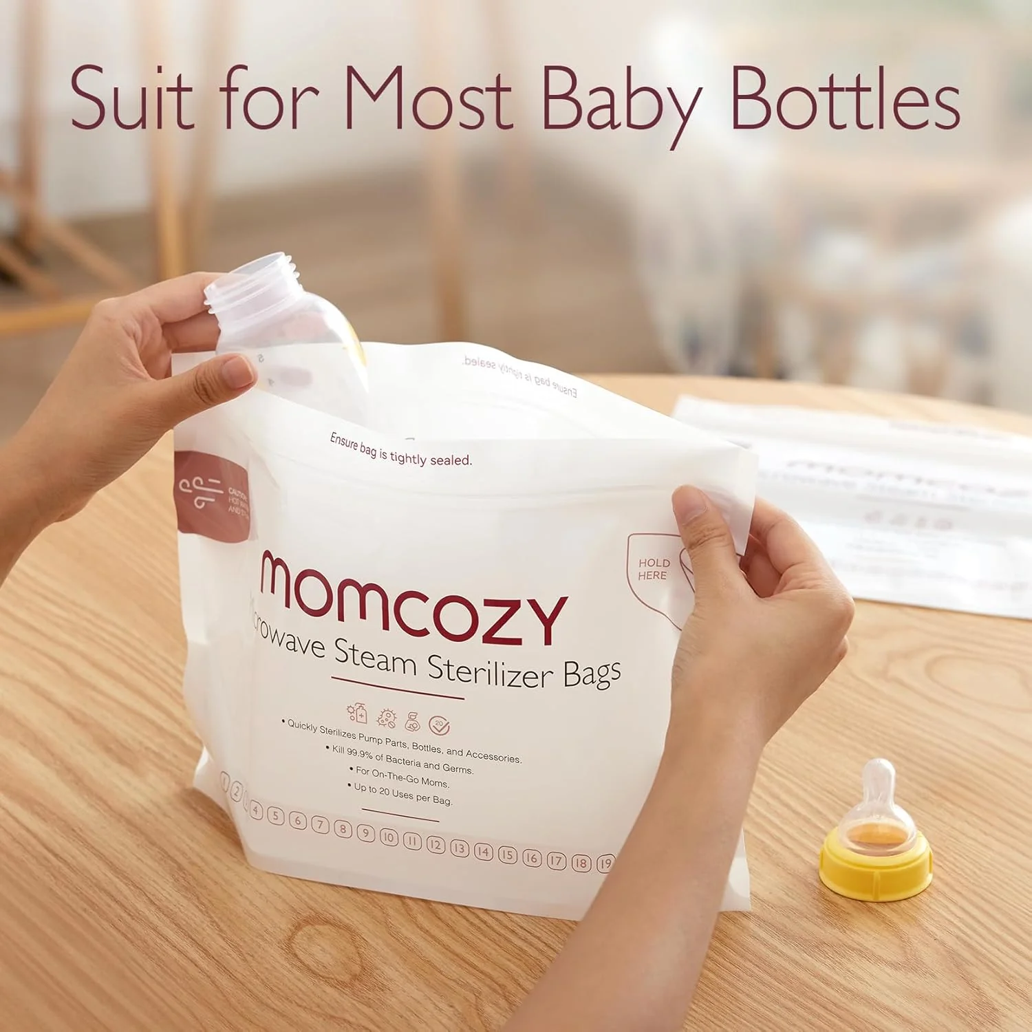 Momcozy mikrofalowe worki sterylizujące pary - Image 4