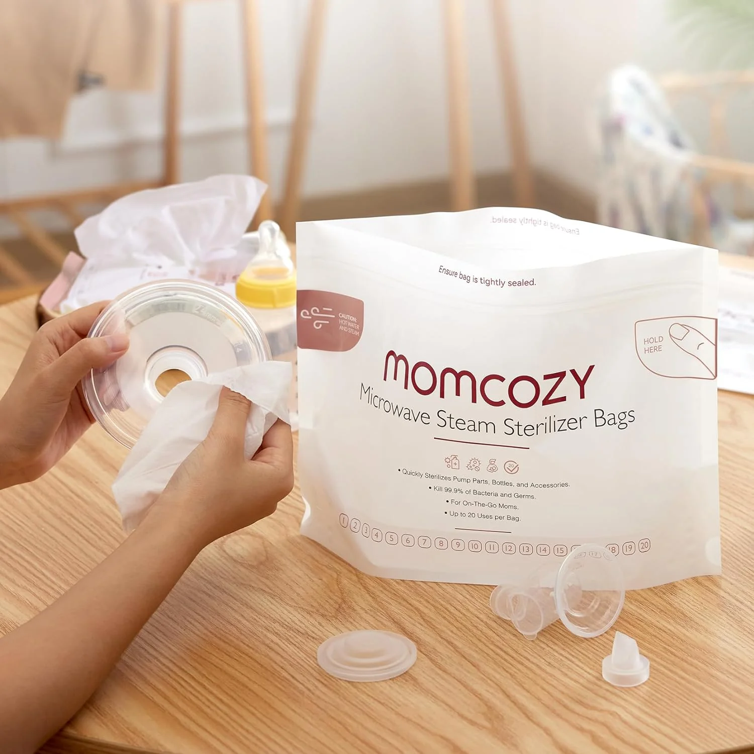 Momcozy mikrofalowe worki sterylizujące pary - Image 6
