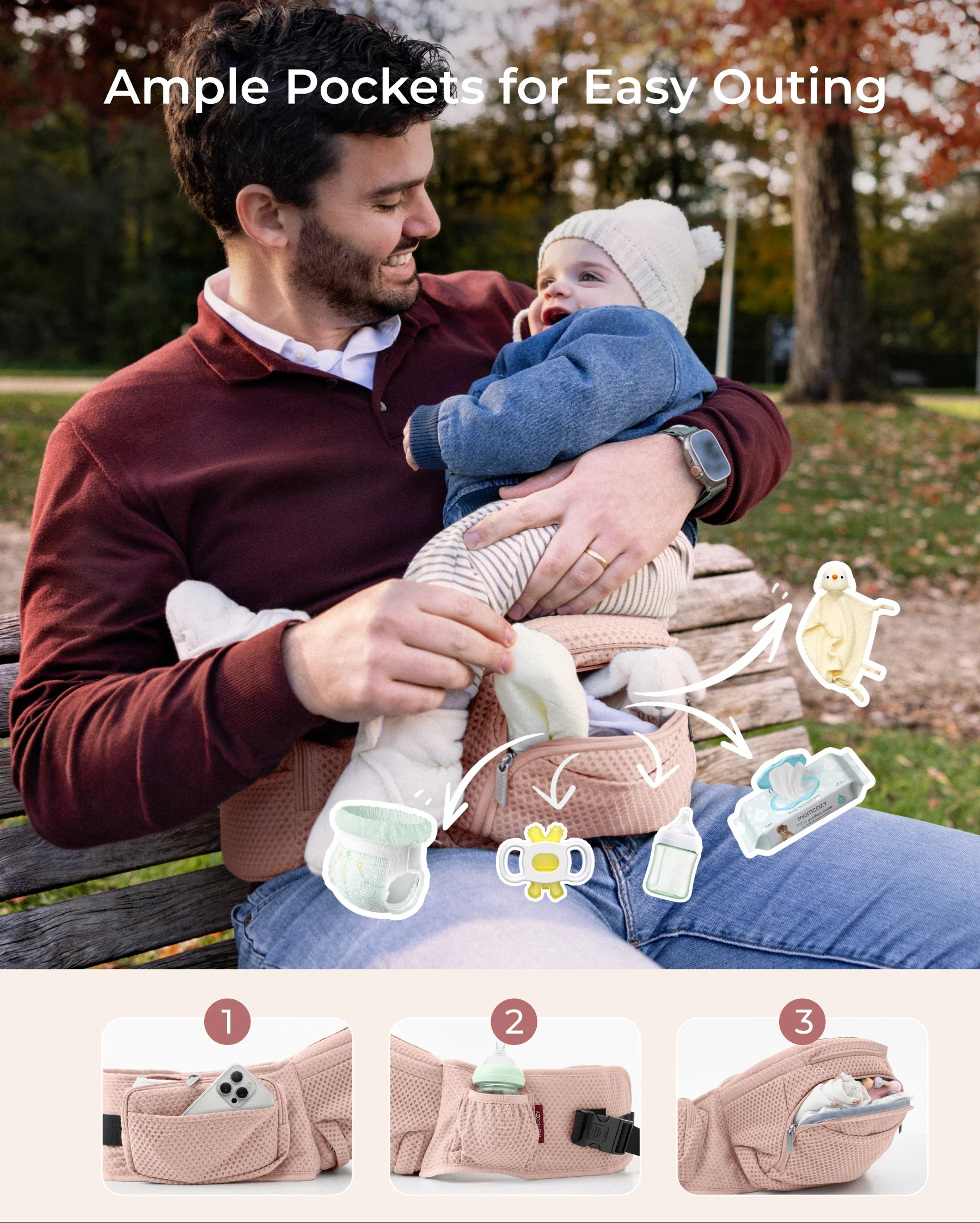 Momcozy 2-in-1 Nosidełko Biodrowe - Image 19