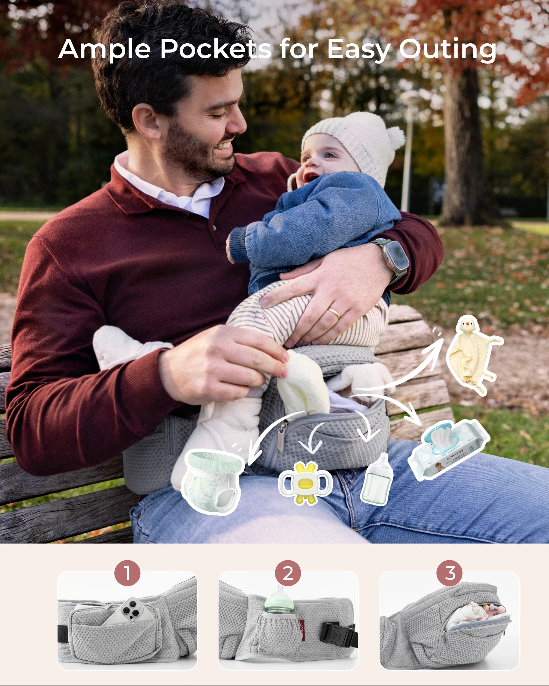 Momcozy 2-in-1 Nosidełko Biodrowe - Image 29