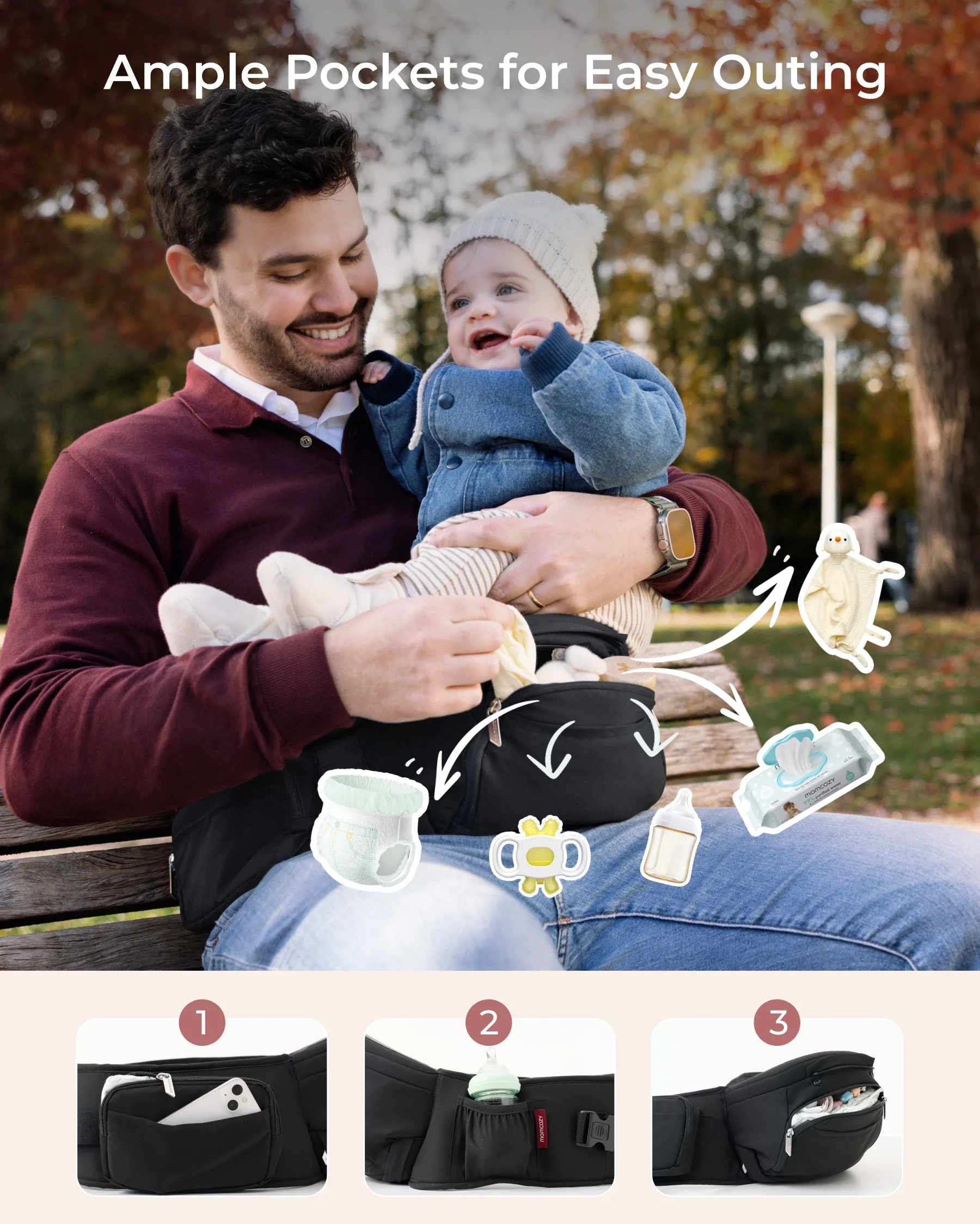 Momcozy 2-in-1 Nosidełko Biodrowe - Image 7
