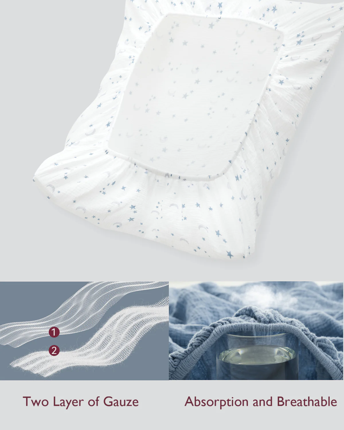 Momcozy Muślin zamontowany arkusze łóżeczków - 2 rozmiary - Image 5