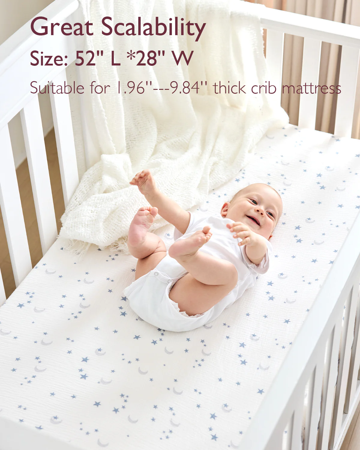Momcozy Muślin zamontowany arkusze łóżeczków - 2 rozmiary - Image 21