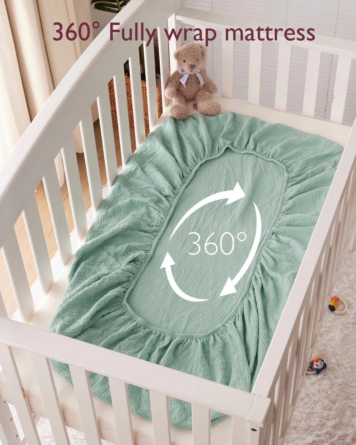 Momcozy Muślin zamontowany arkusze łóżeczków - 2 rozmiary - Image 14