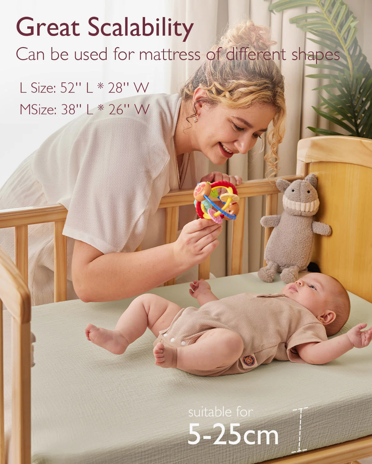 Momcozy Muślin zamontowany arkusze łóżeczków - 2 rozmiary - Image 11