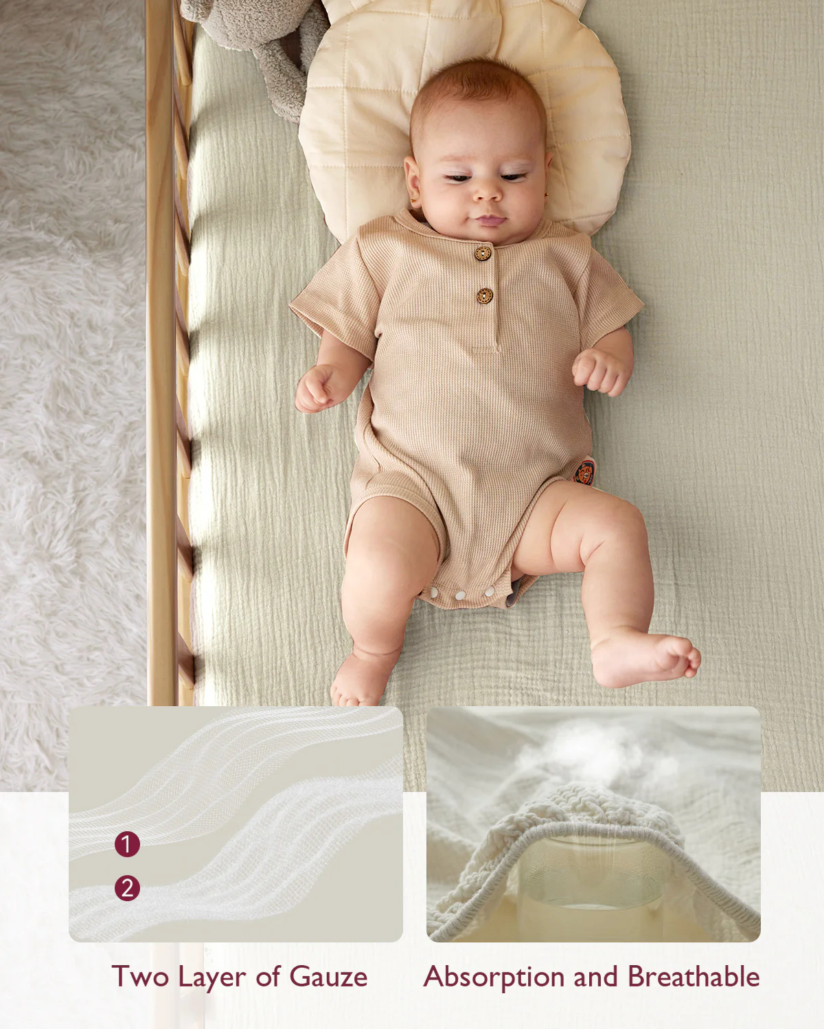 Momcozy Muślin zamontowany arkusze łóżeczków - 2 rozmiary - Image 13