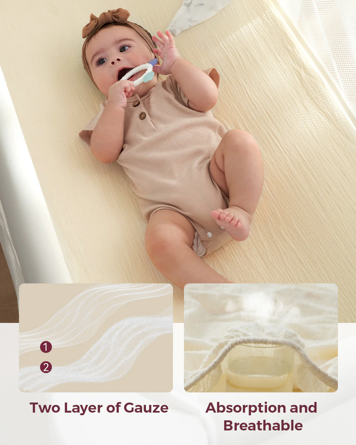 Momcozy Muślin zamontowany arkusze łóżeczków - 2 rozmiary - Image 17